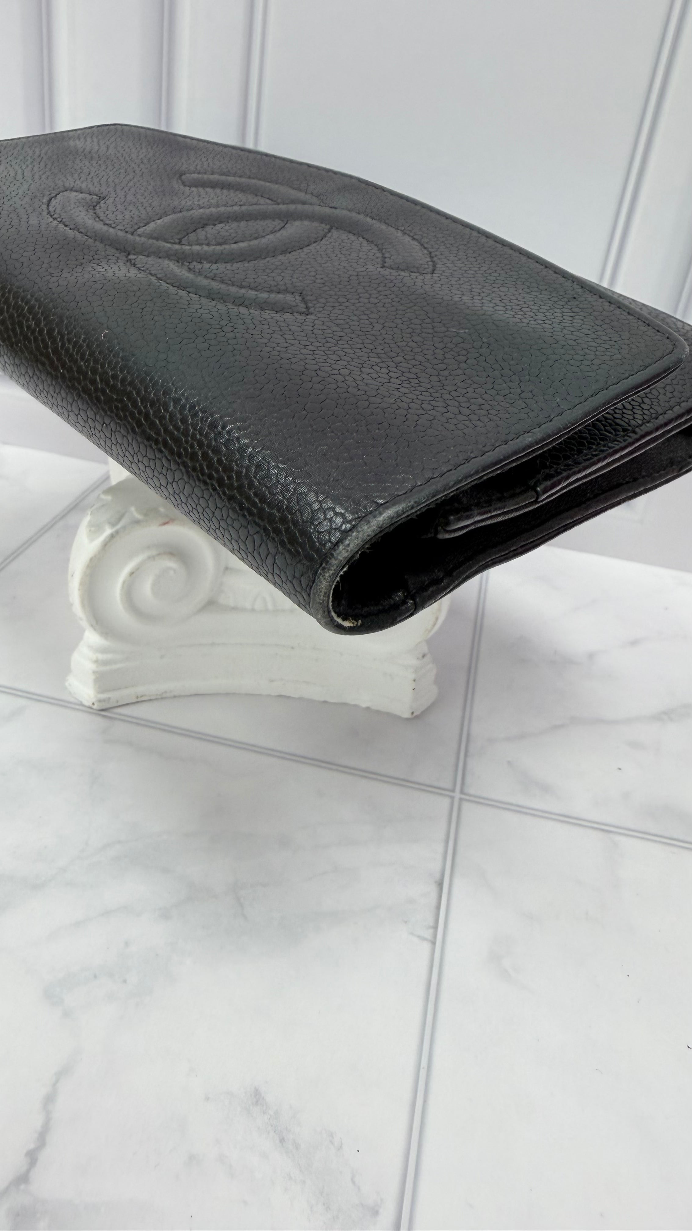 Chanel Black Caviar CC Wallet on a Chain