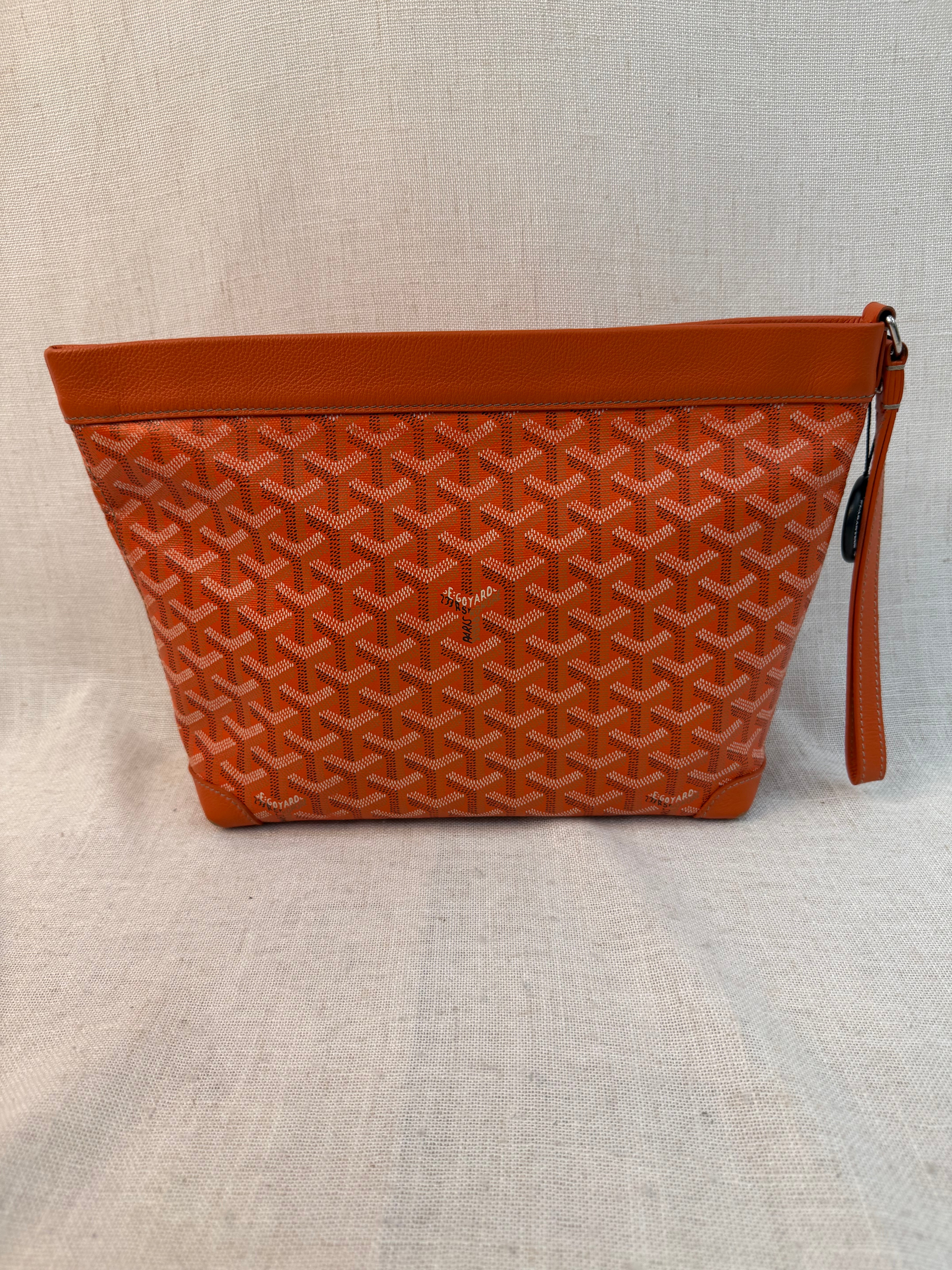 Goyard Orange Goyardine Conti Pouch