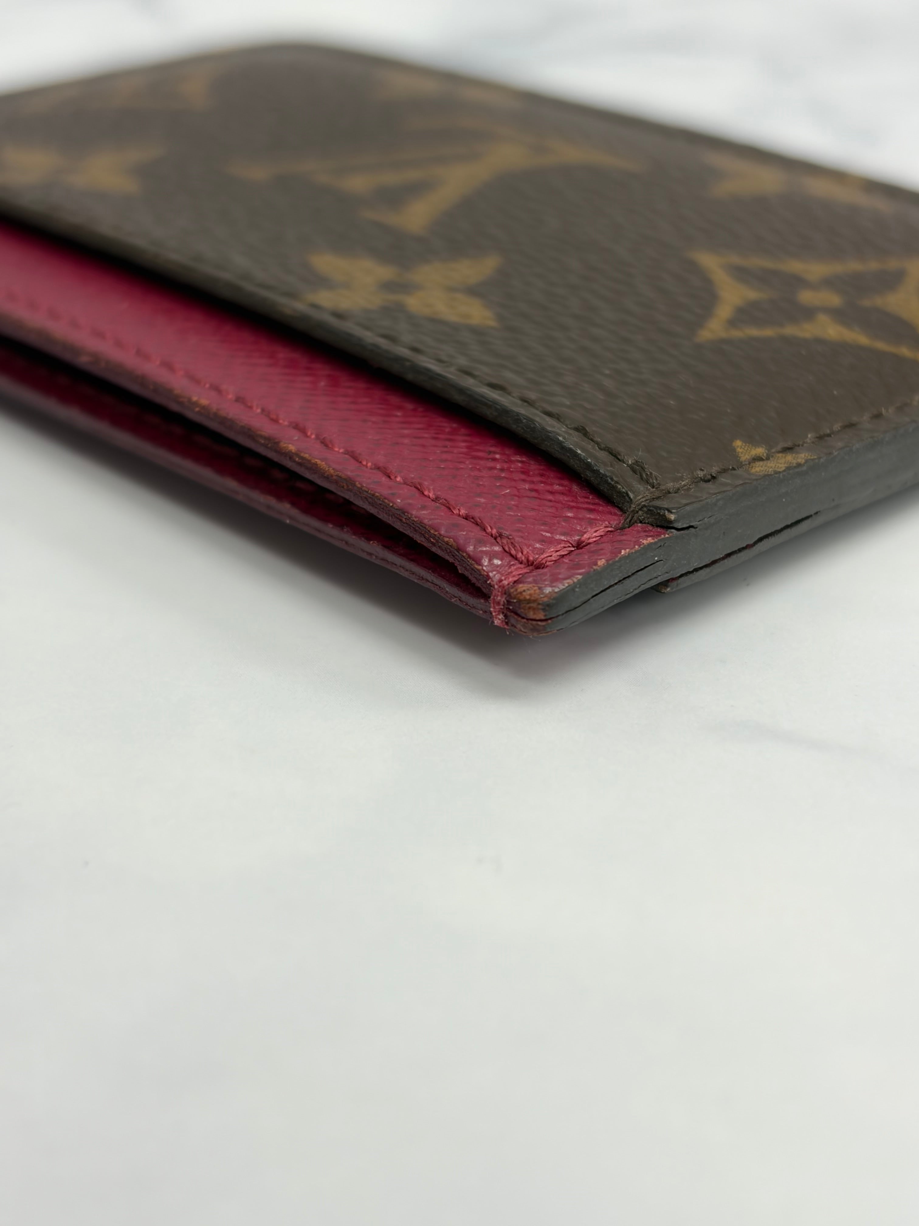 Louis Vuitton Monogram & Fuchsia Card Holder