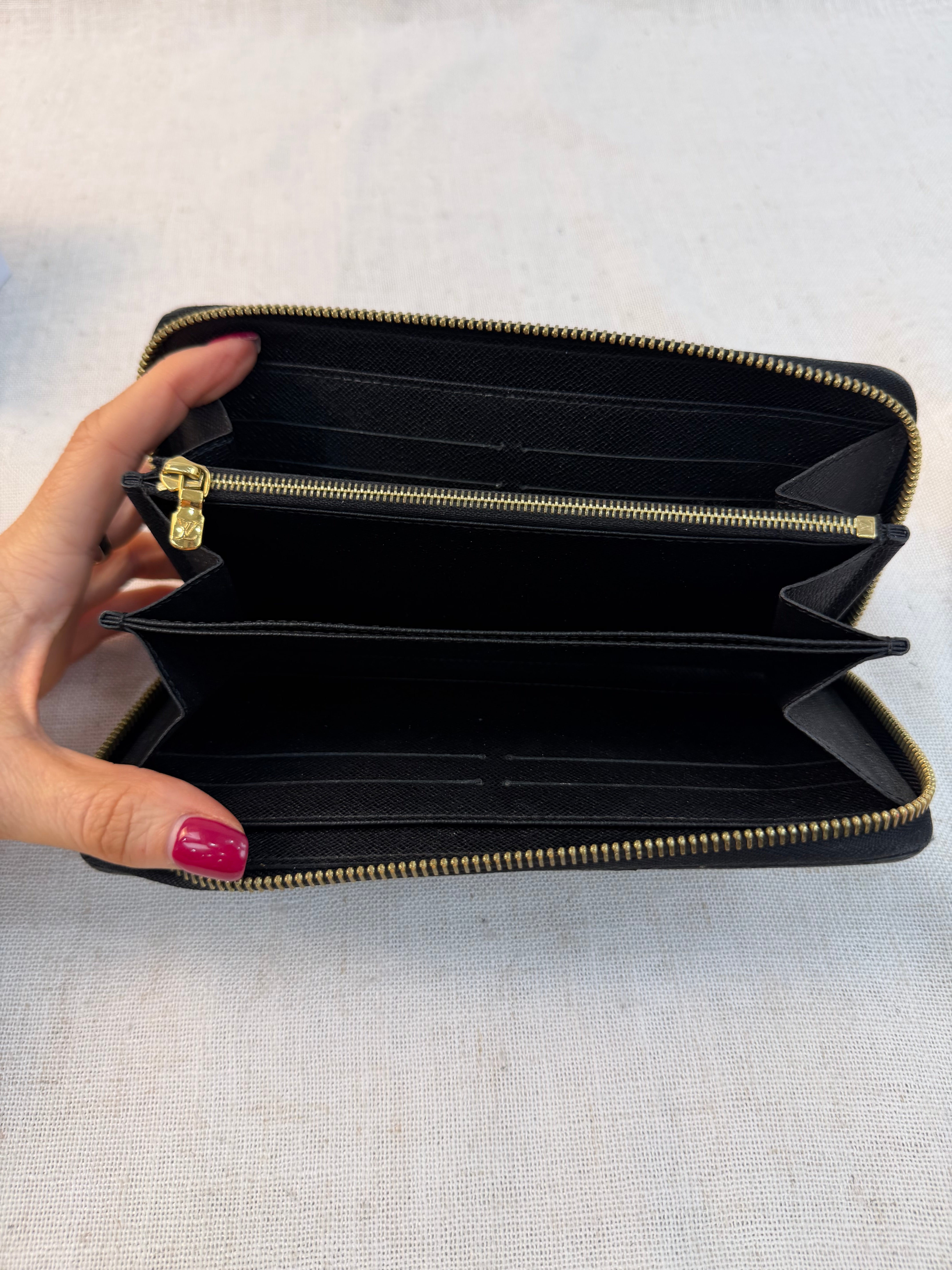 Louis Vuitton Limited Edition Damier Ebene Black Sequin Zippy Wallet