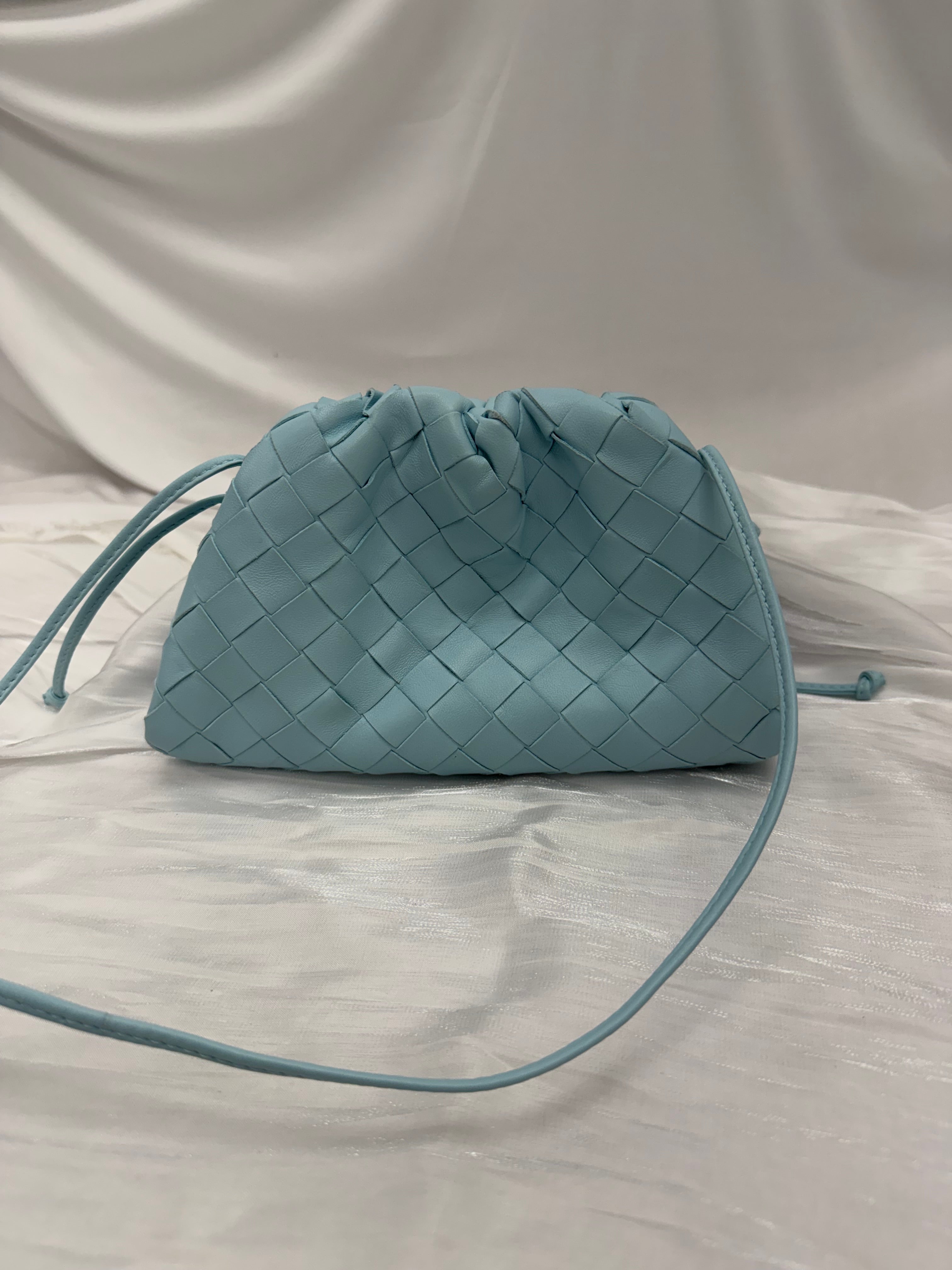 BRAND NEW- Bottega Veneta Blue Intrecciato Mini Pouch