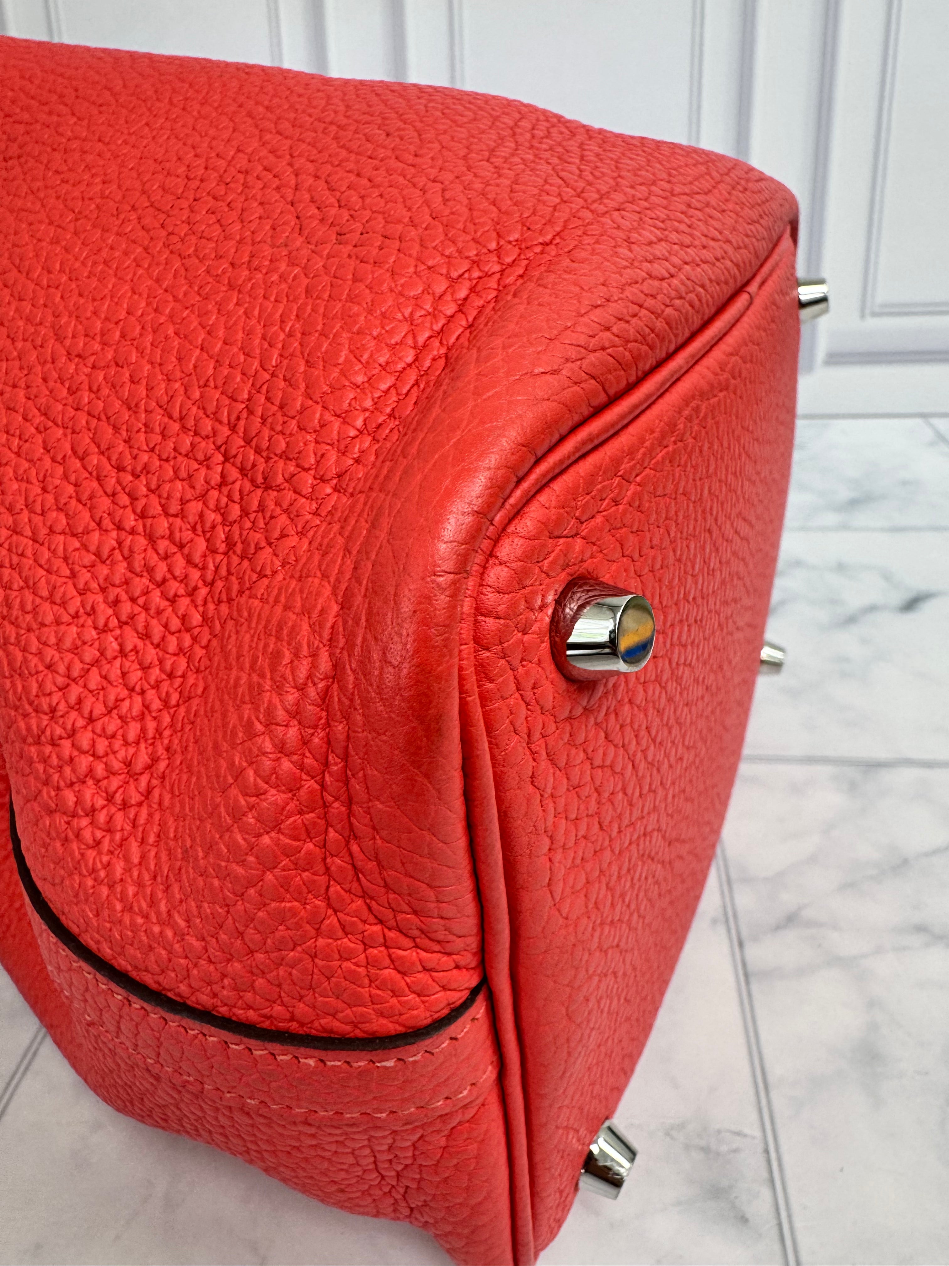 Hermes Coral Clemence Picotin Lock Bag PM