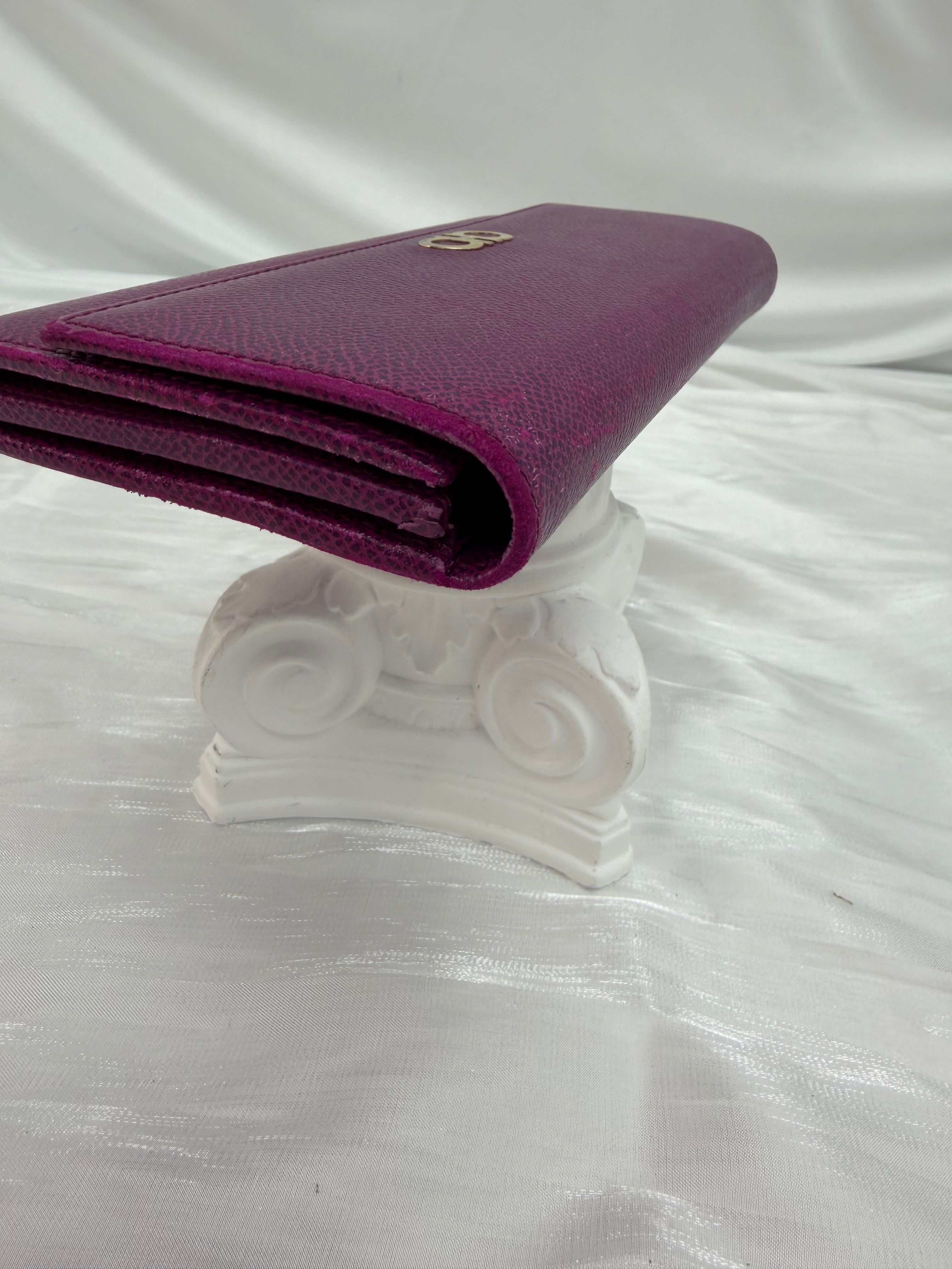 Salvatore Ferragamo Purple Leather Long Wallet