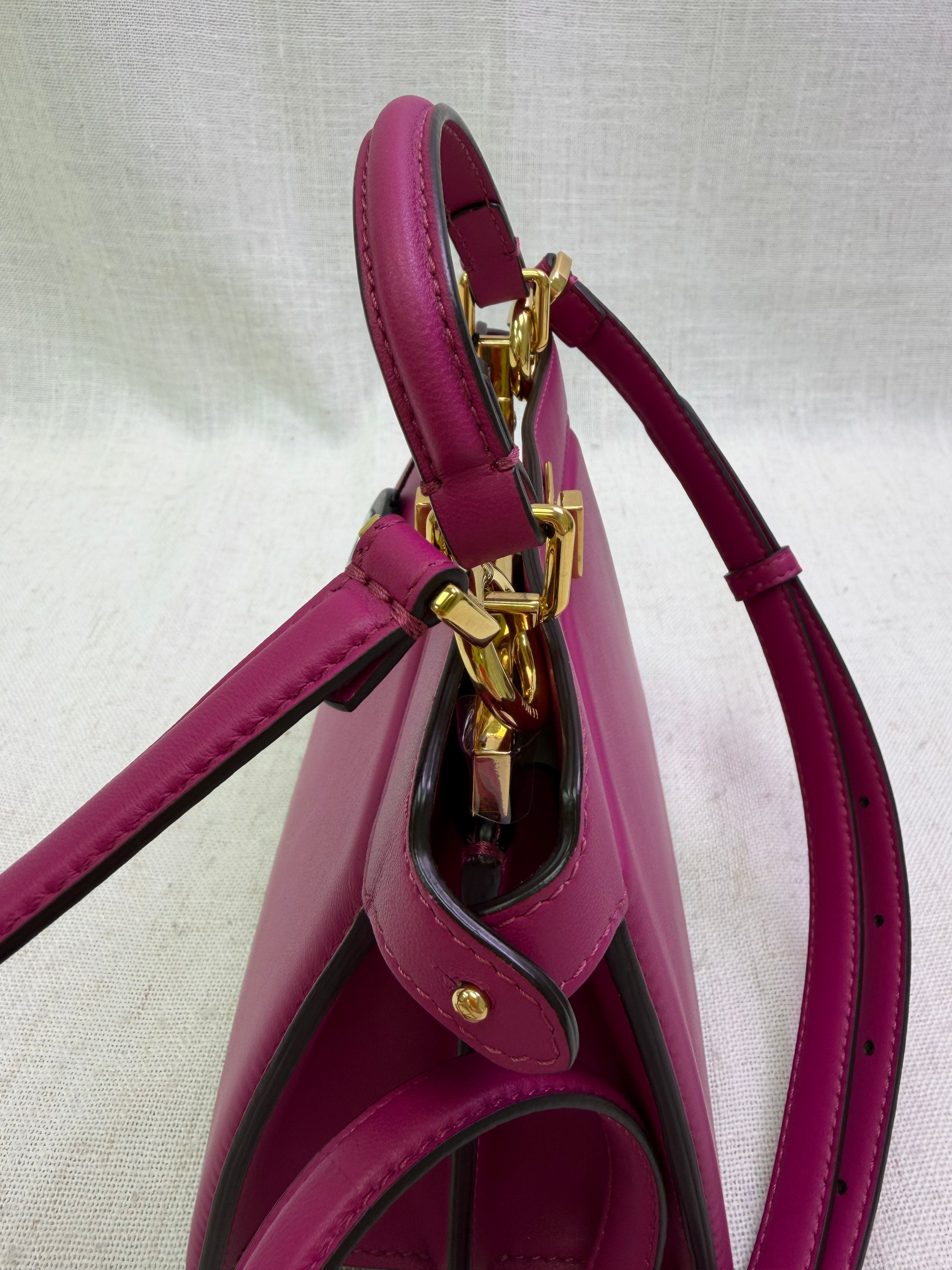 LIKE NEW Fendi Fuchsia Leather ISeeU Petite Peekaboo 2Way Bag