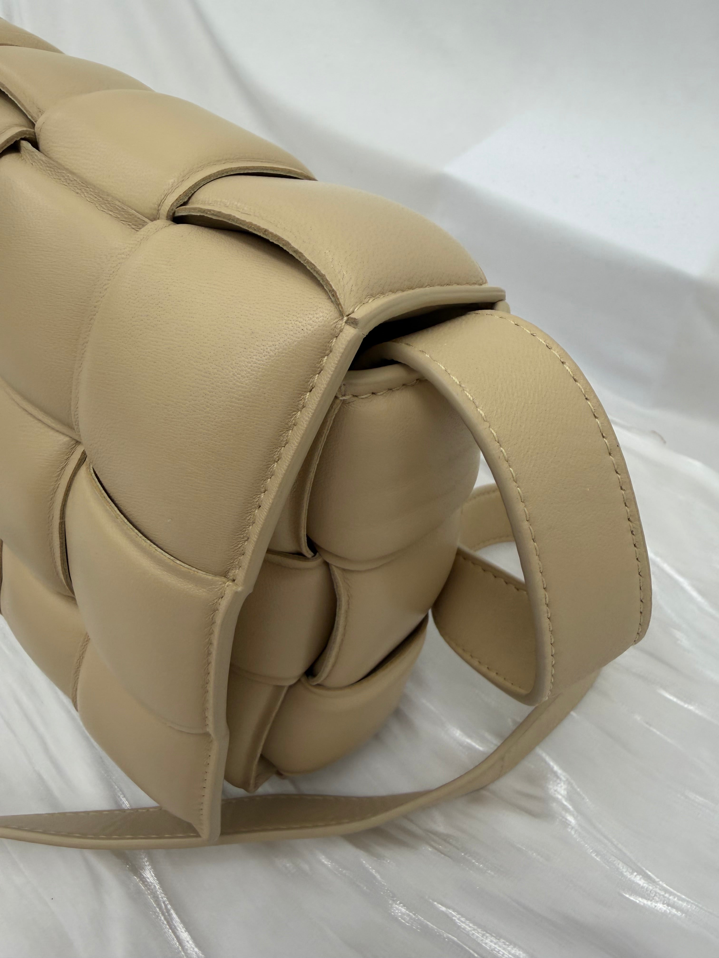 Bottega Veneta Beige Padded Intrecciato Leather Cassette Crossbody