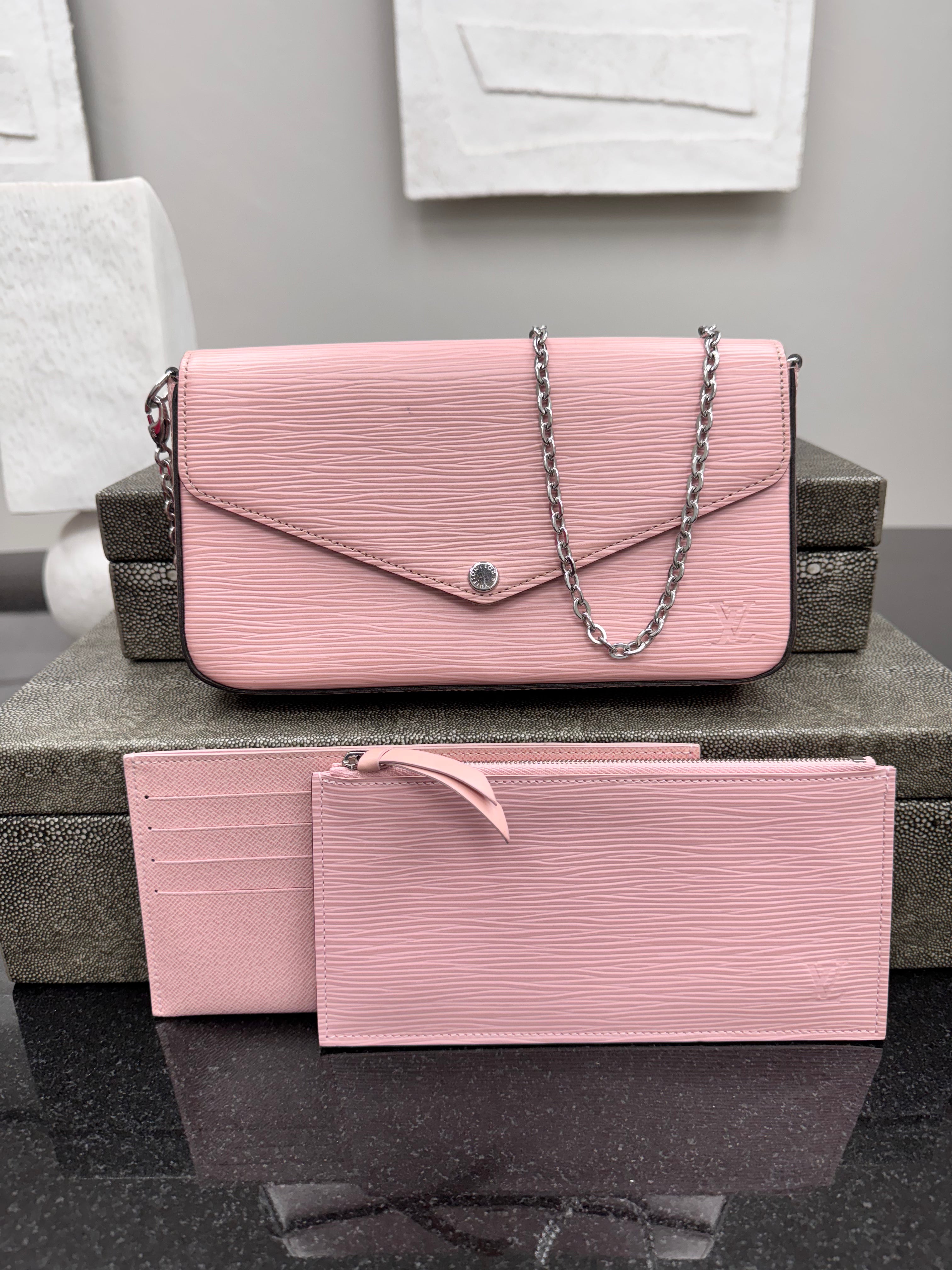 Louis Vuitton Pink Epi Leather Felicie Pochette
