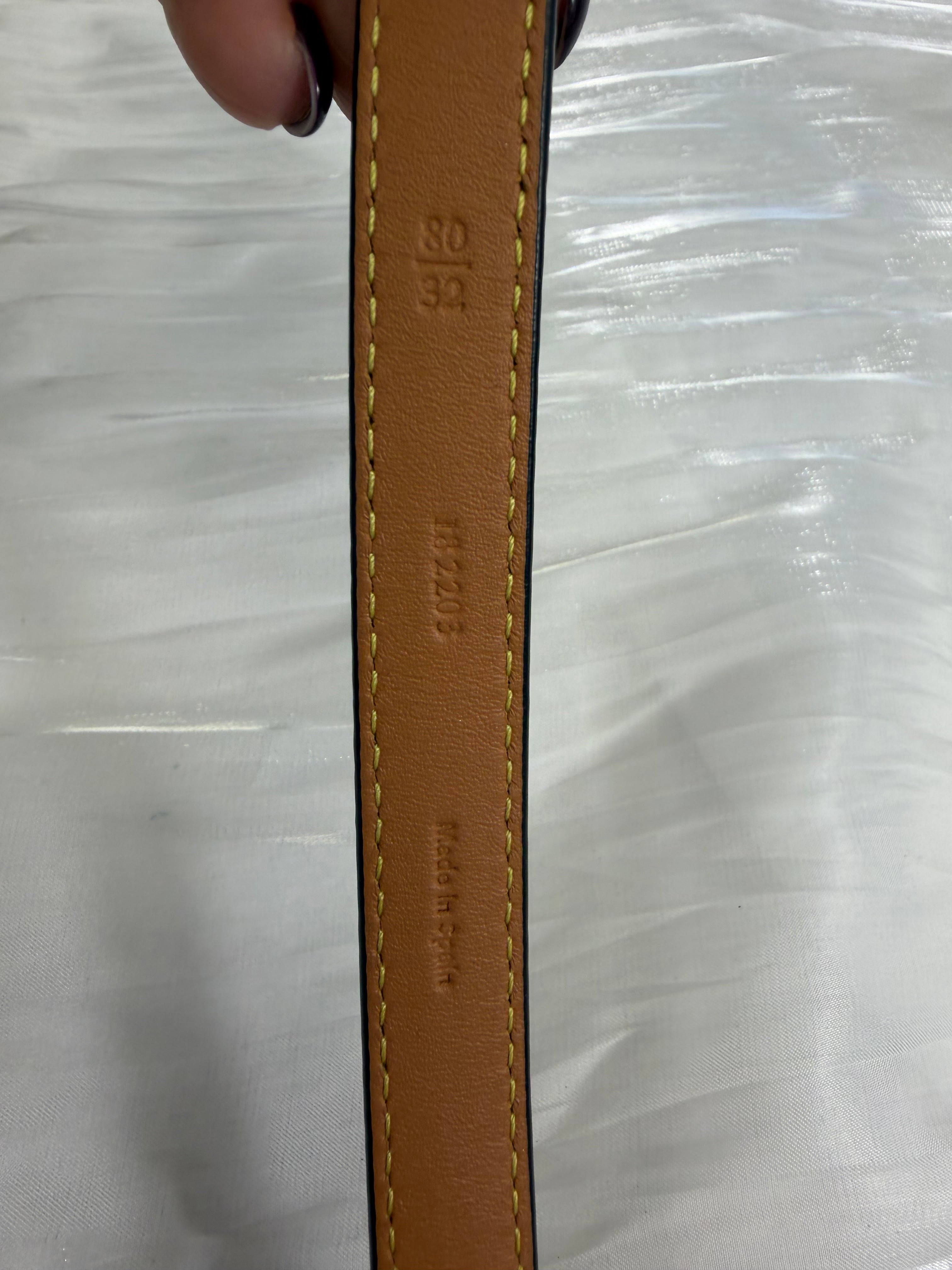 Loewe Black Leather L Buckle Belt 80/32