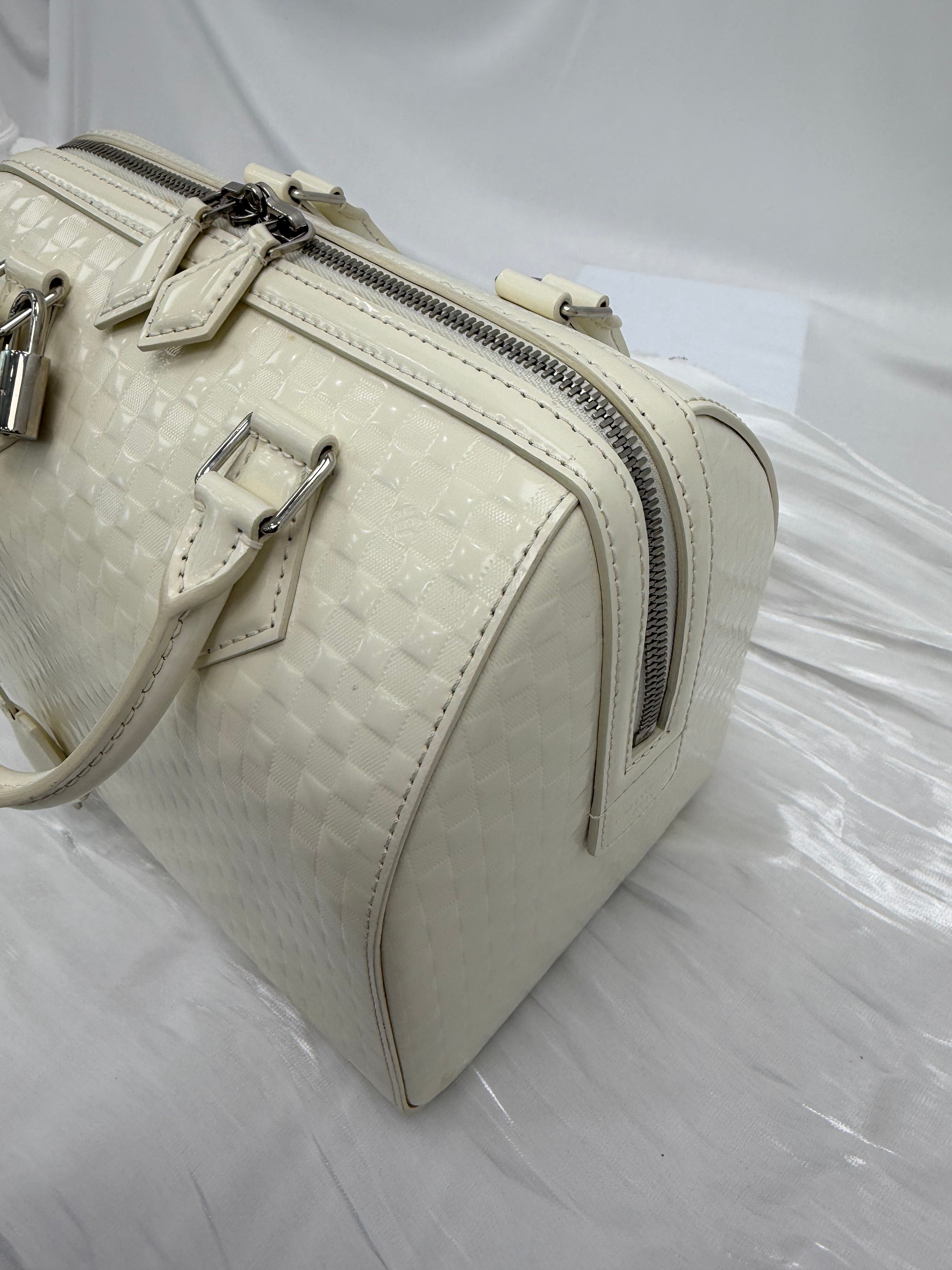 Louis Vuitton Cream Damier Facette Speedy Cube PM Bag