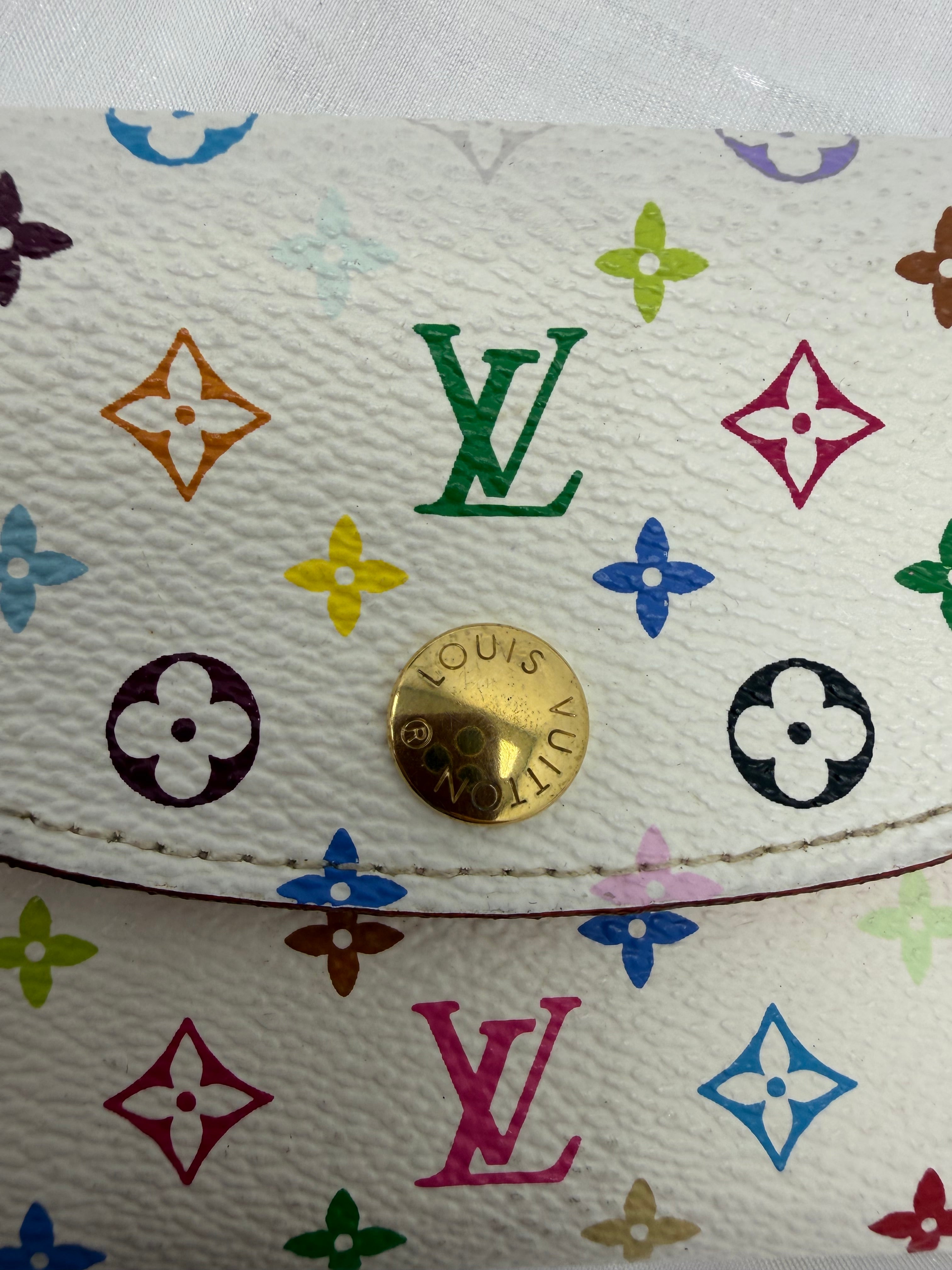 Louis Vuitton White Multicolore & Pink Monogram Card Case
