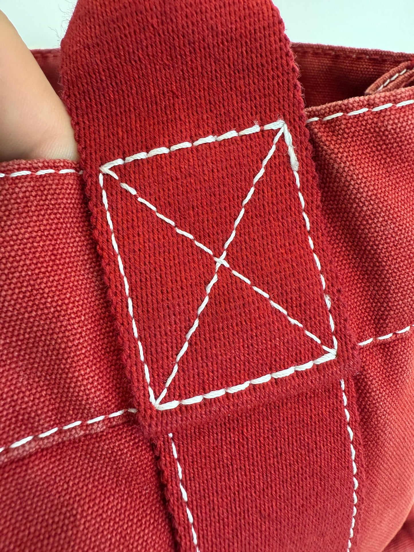 Hermes Red Canvas PM Handbag
