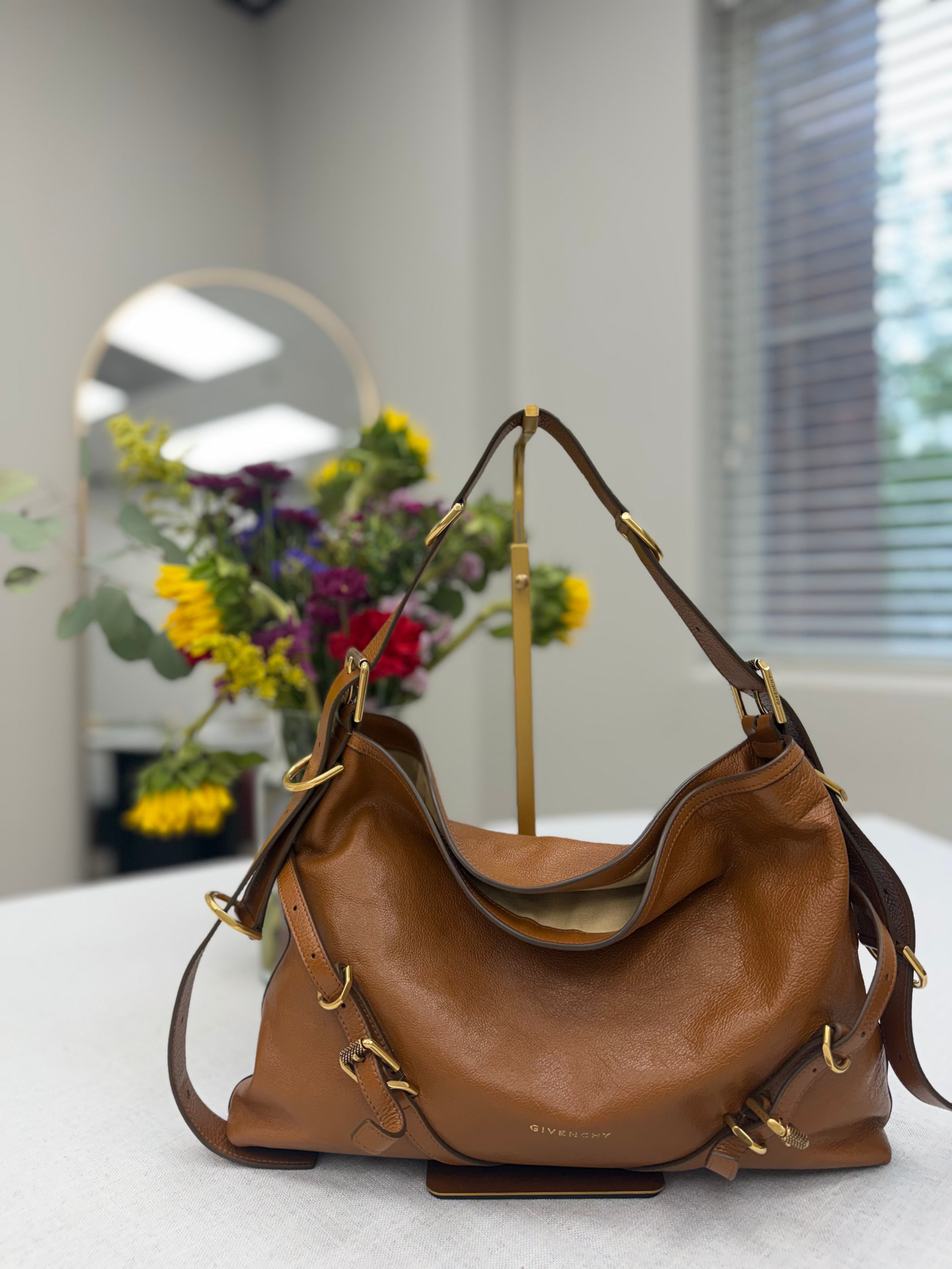 Givenchy Brown Leather Medium Voyou Hobo Bag