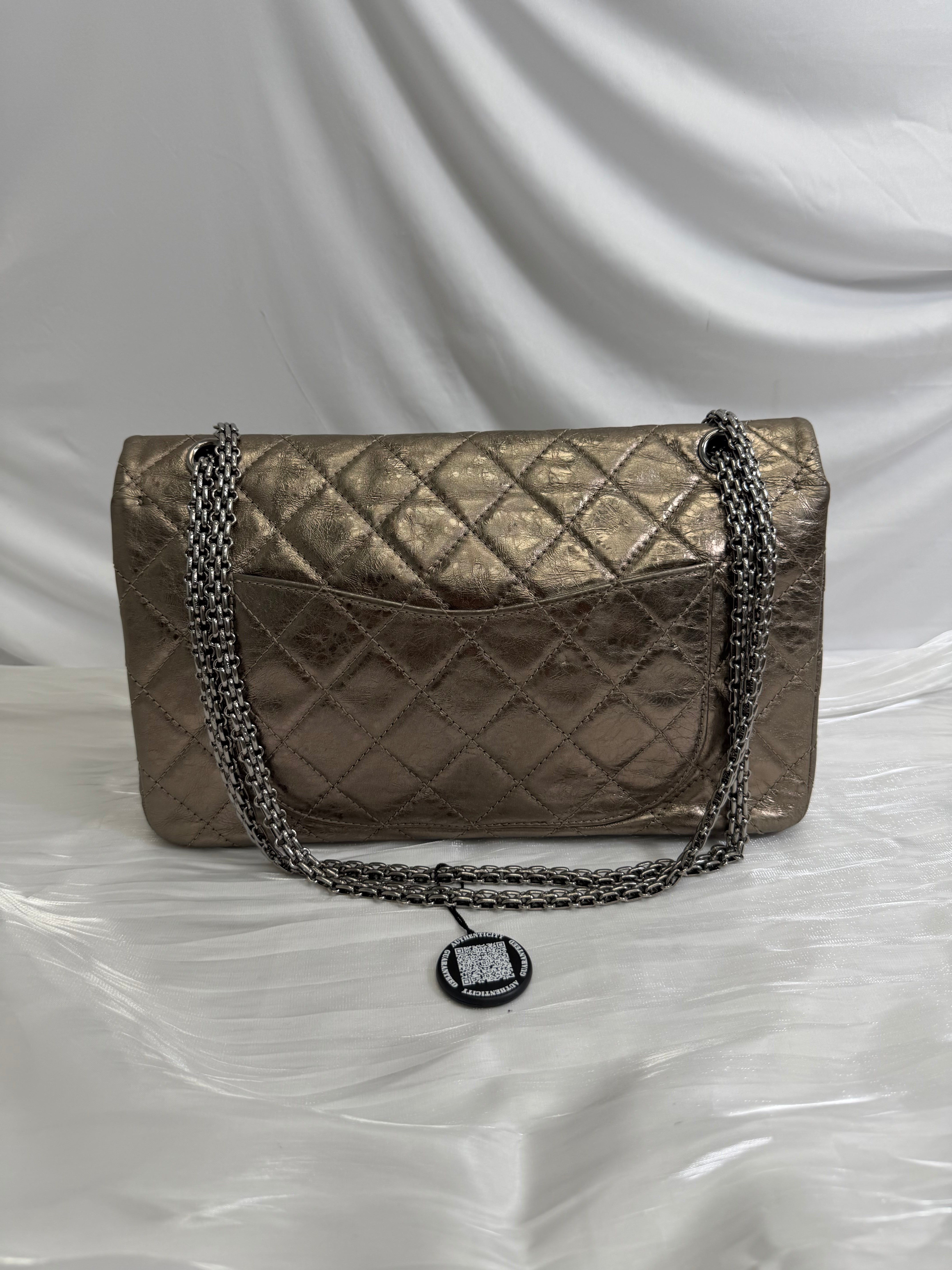 Chanel Metallic Bronze Aged Calfskin 2.55 Reissue Flap Bag