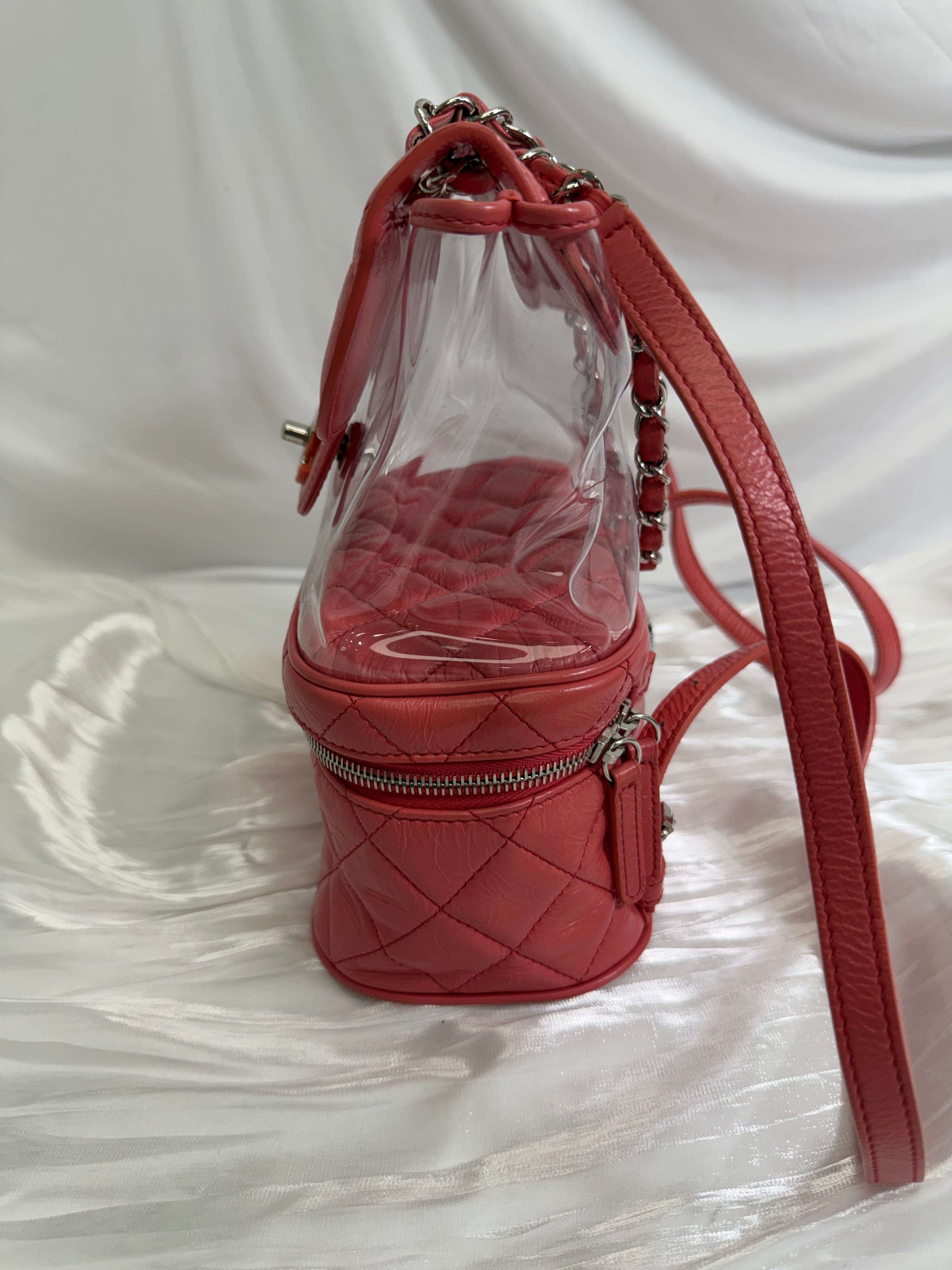 Chanel Pink Quilted Calfskin x PVC Backpack