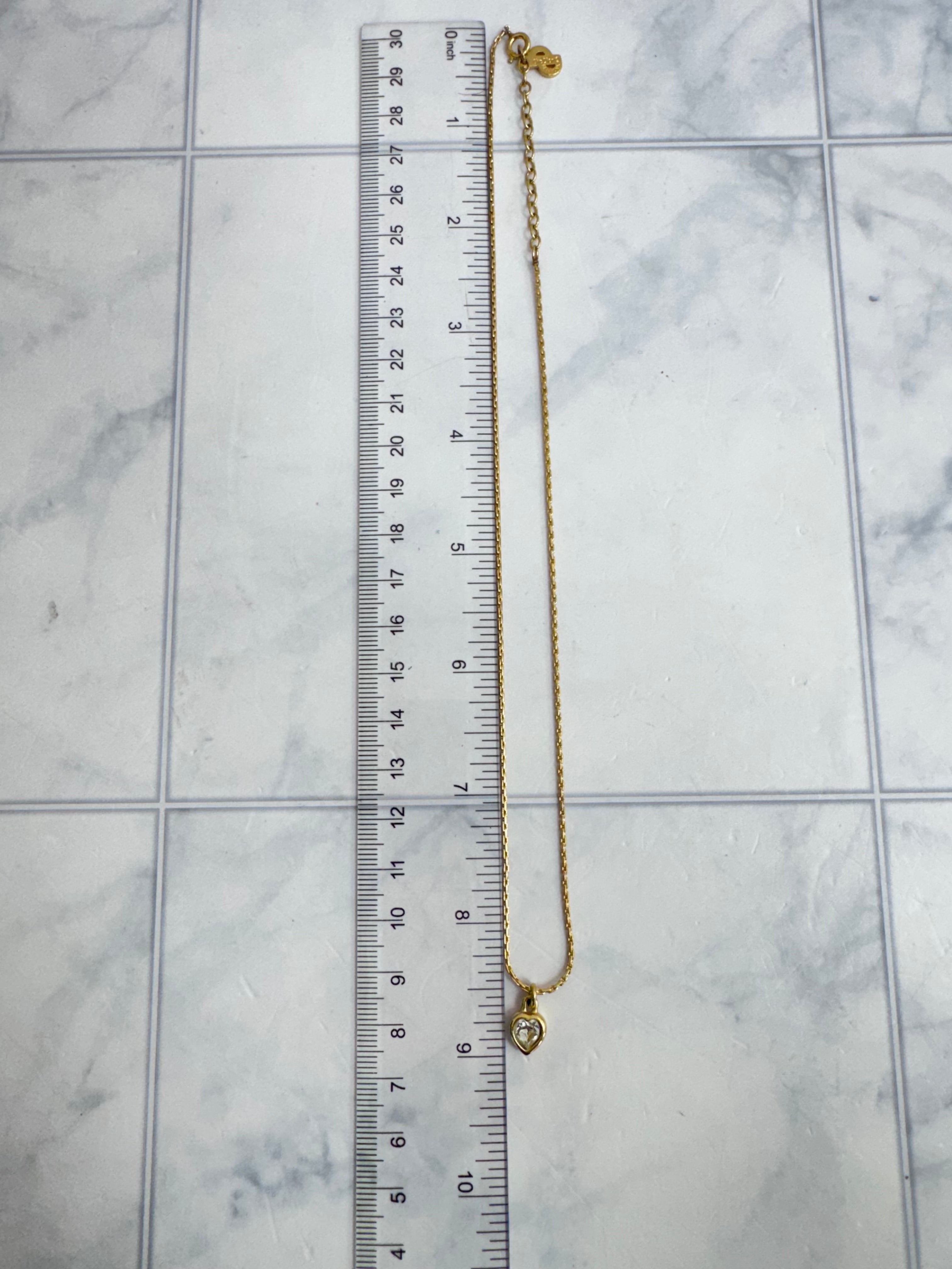 Christian Dior Gold Tone Rhinestone Pendant Necklace