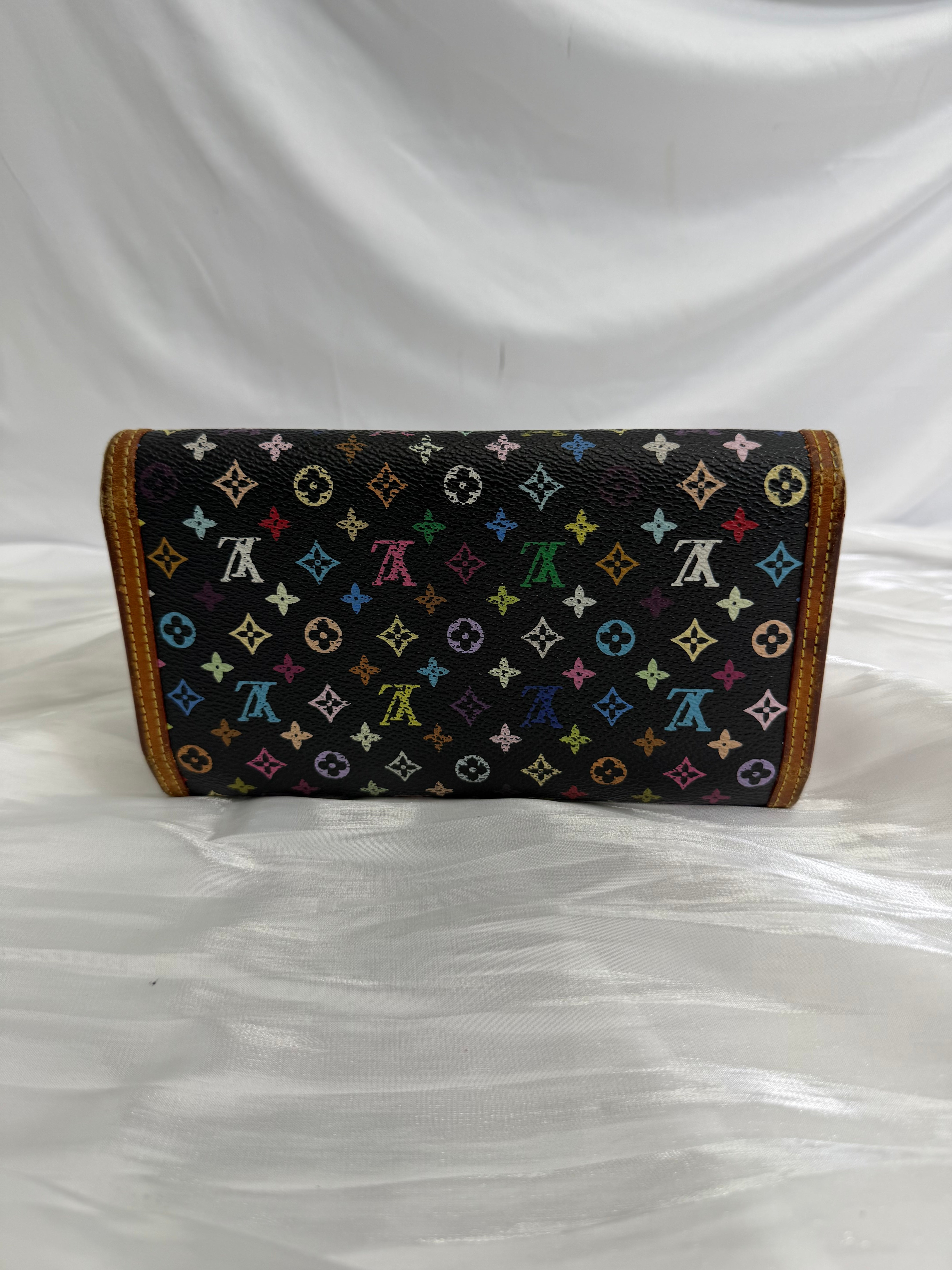 Louis Vuitton Monogram Black Multicolore International Wallet