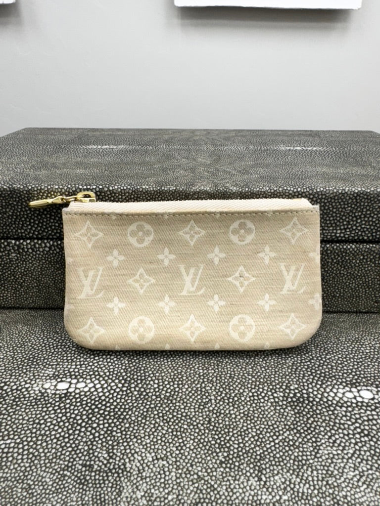 Louis Vuitton Beige Mini Lin Canvas Key Cles
