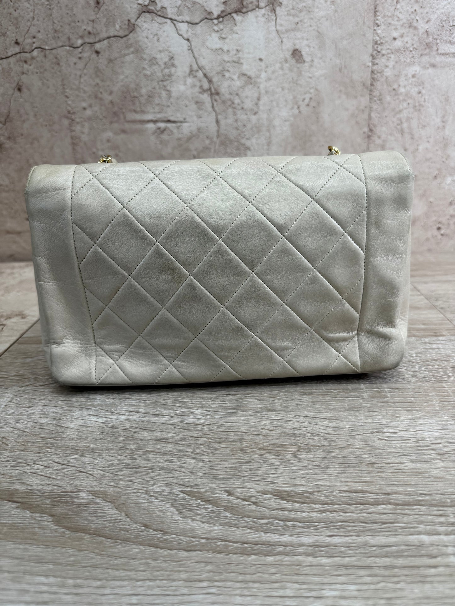 Chanel Beige Quilted Lambskin Single Flap Bag