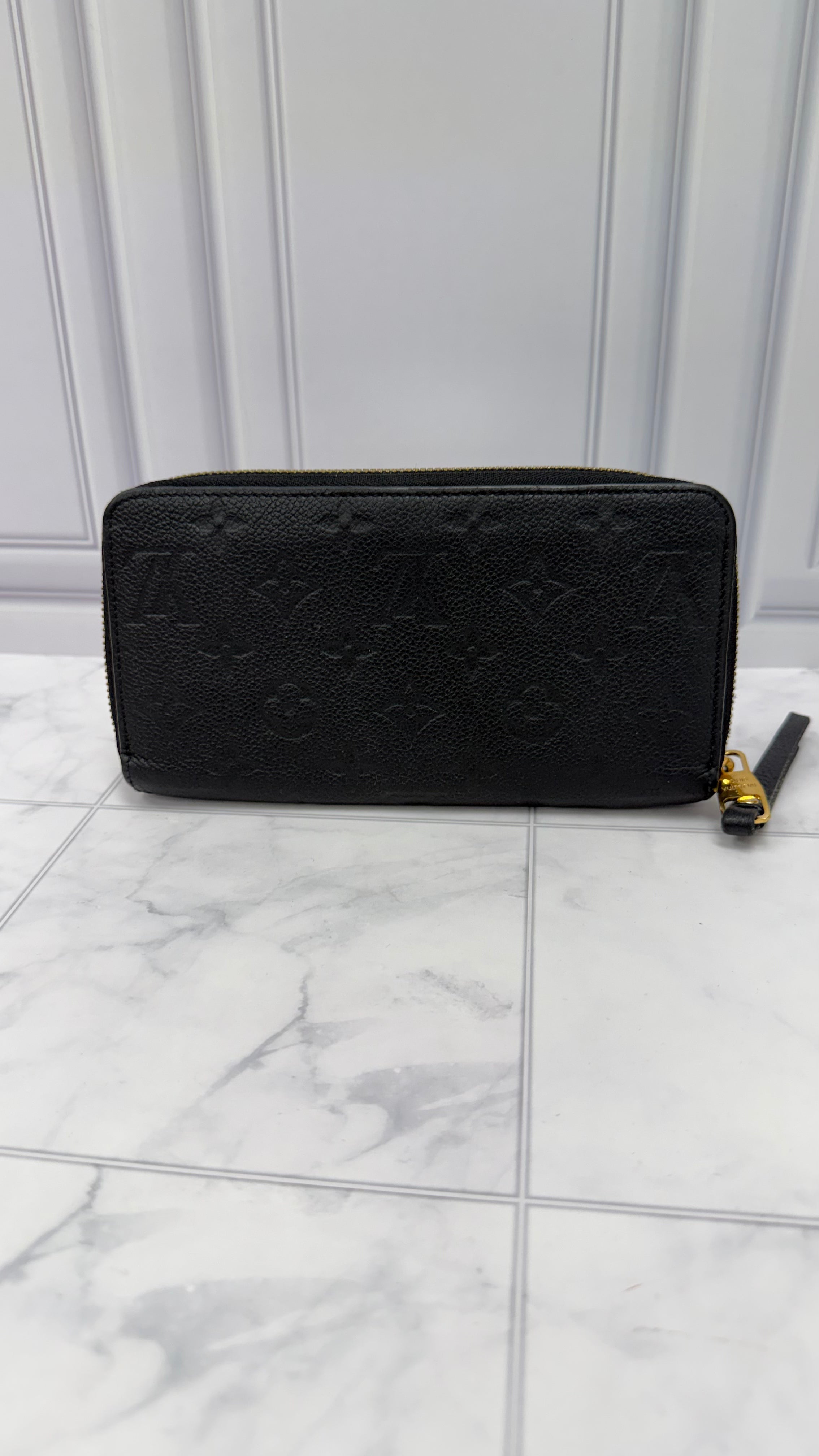 Louis Vuitton Black Empreinte Zippy Wallet