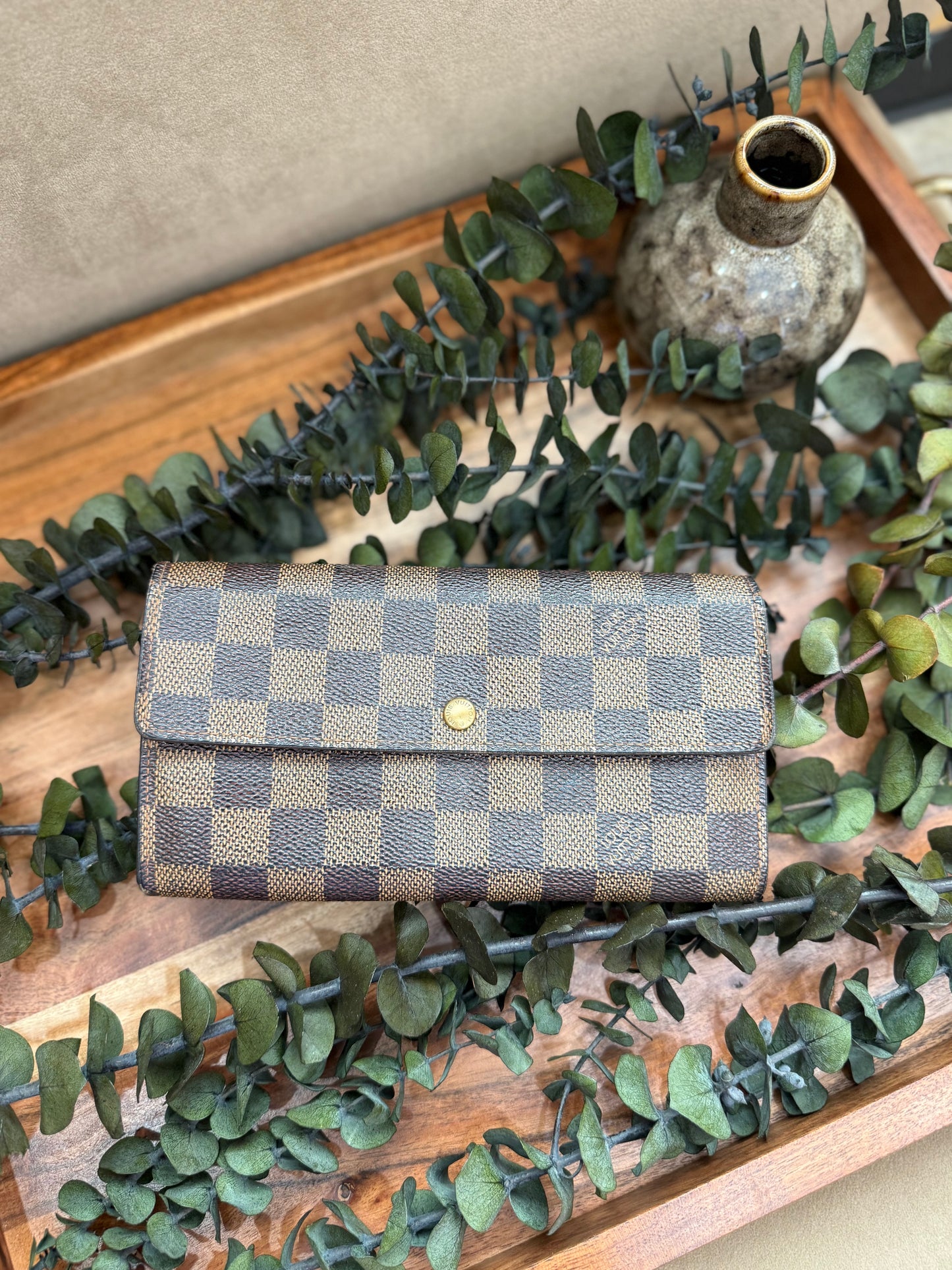 Louis Vuitton Damier Ebene Sarah Wallet