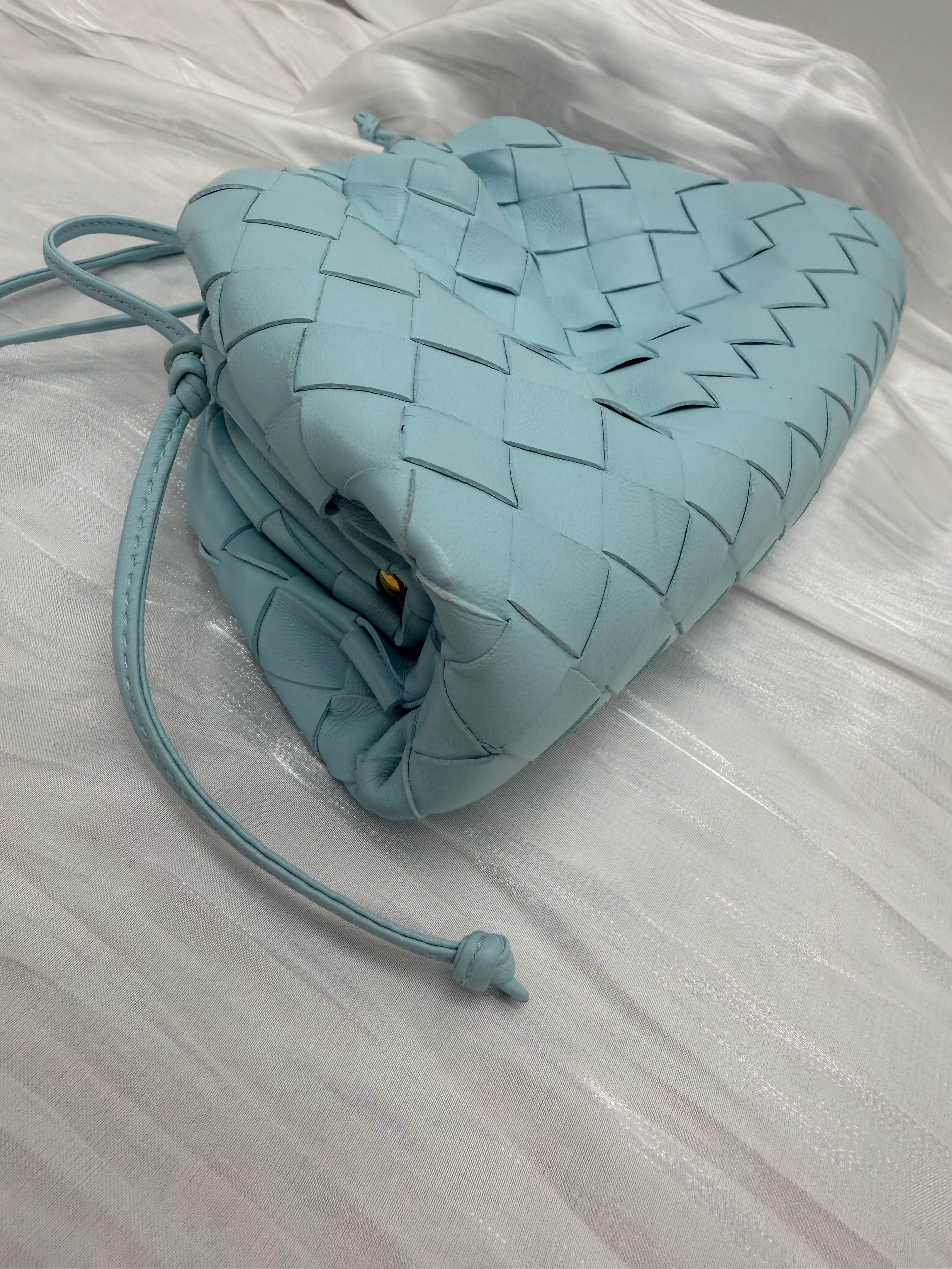 BRAND NEW- Bottega Veneta Blue Intrecciato Mini Pouch