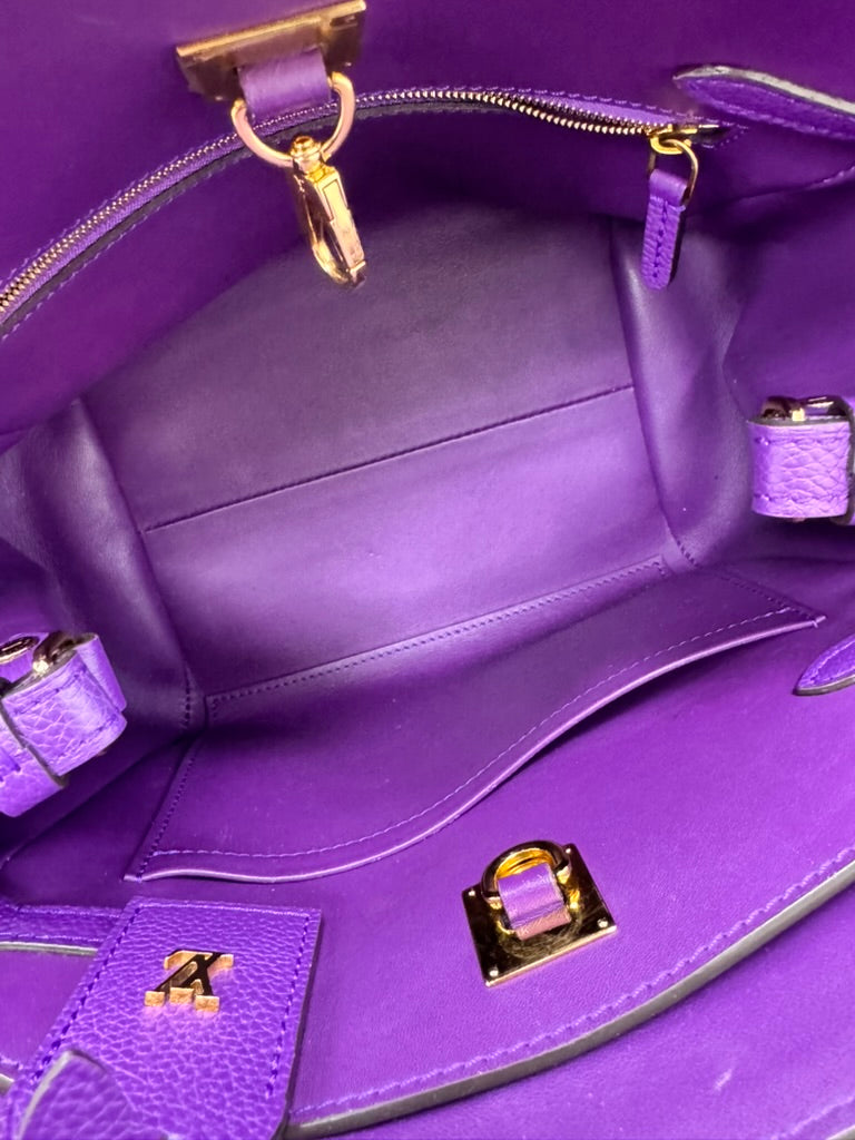 Louis Vuitton Purple Grained Leather Milla Bag MM