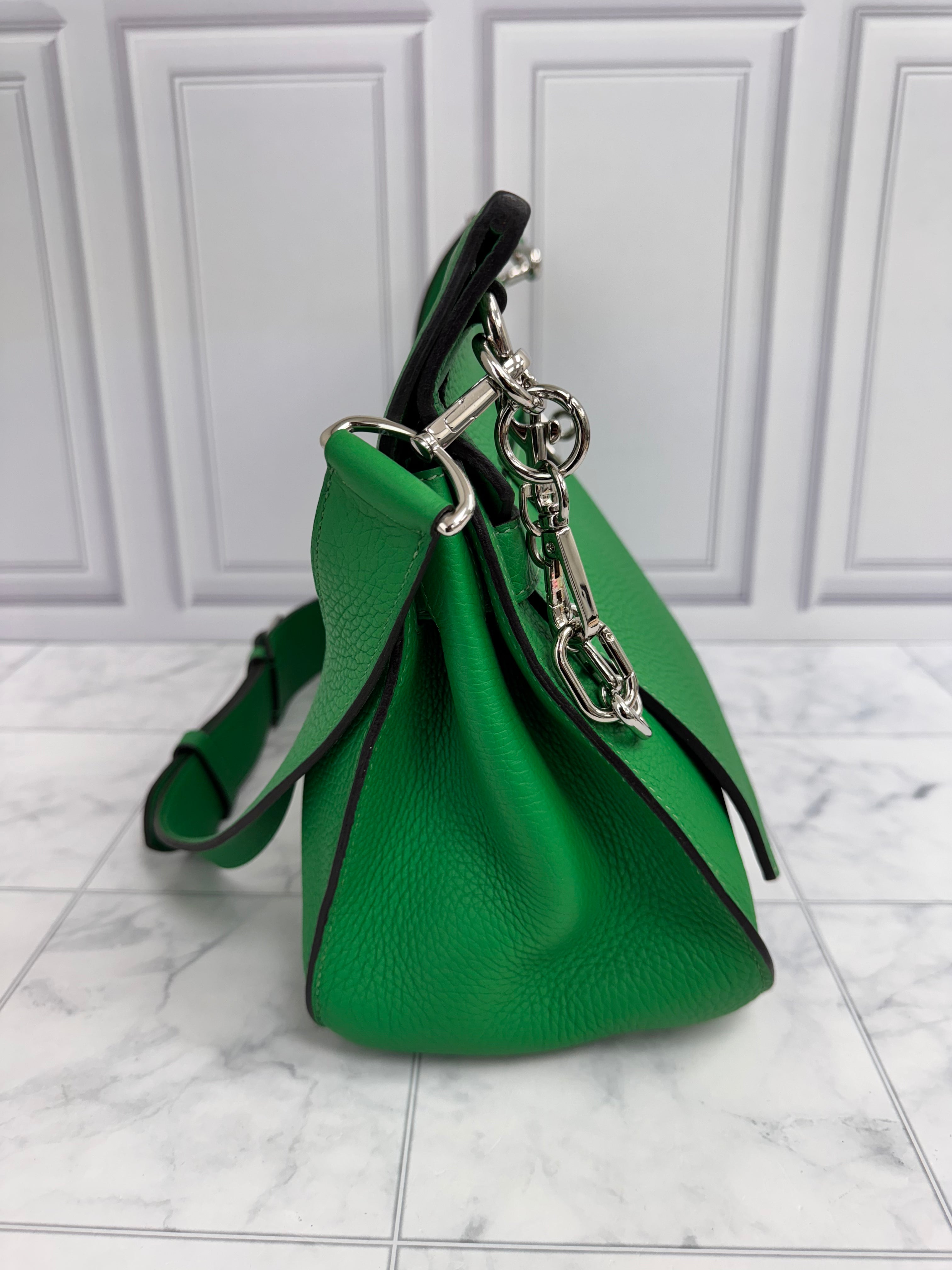 Hermes Bambou Taurillon Clemence Leather Jypsiere Bag 34