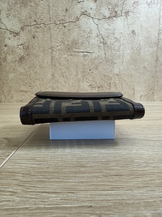 Fendi Brown Zucca Canvas & Leather Compact Wallet