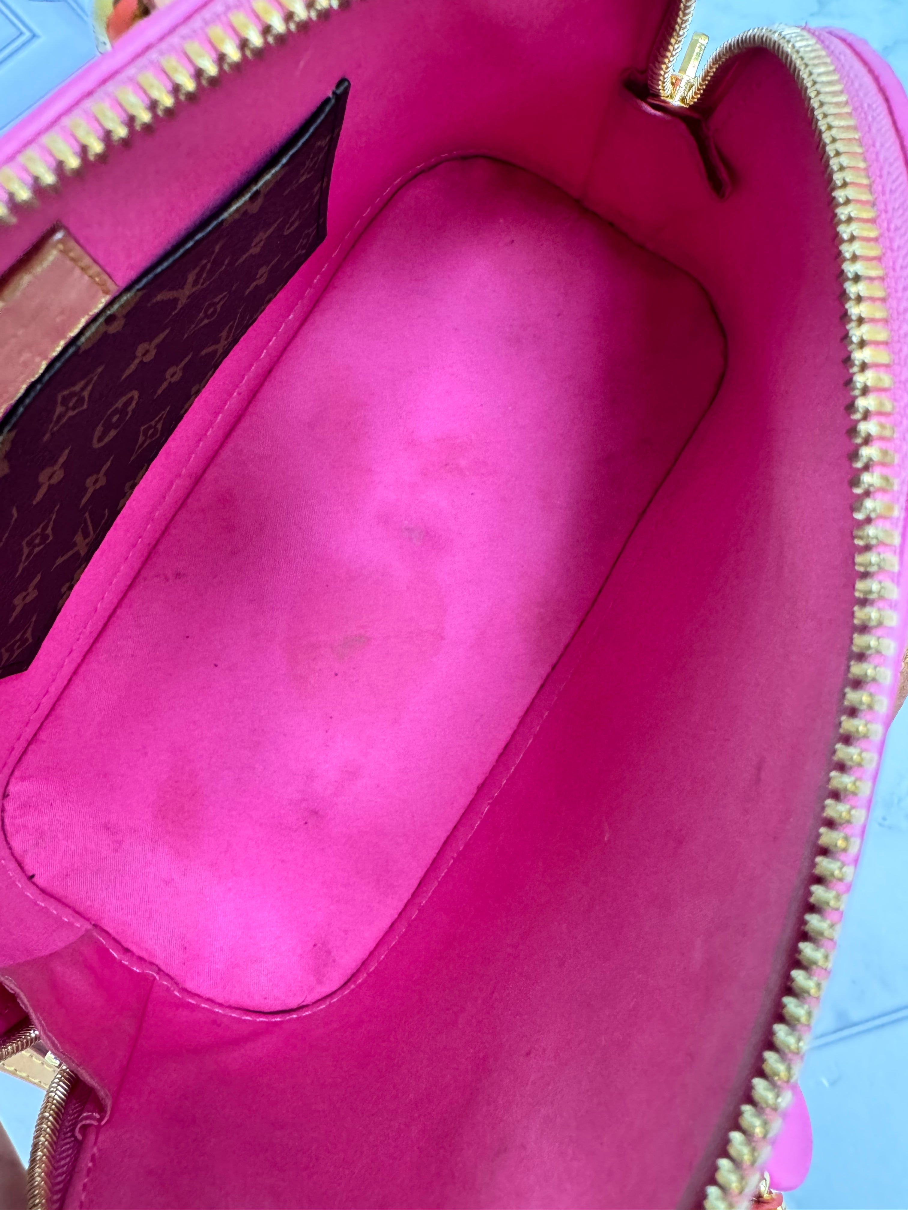 Louis Vuitton Pink Monogram Vernis Alma Handbag BB