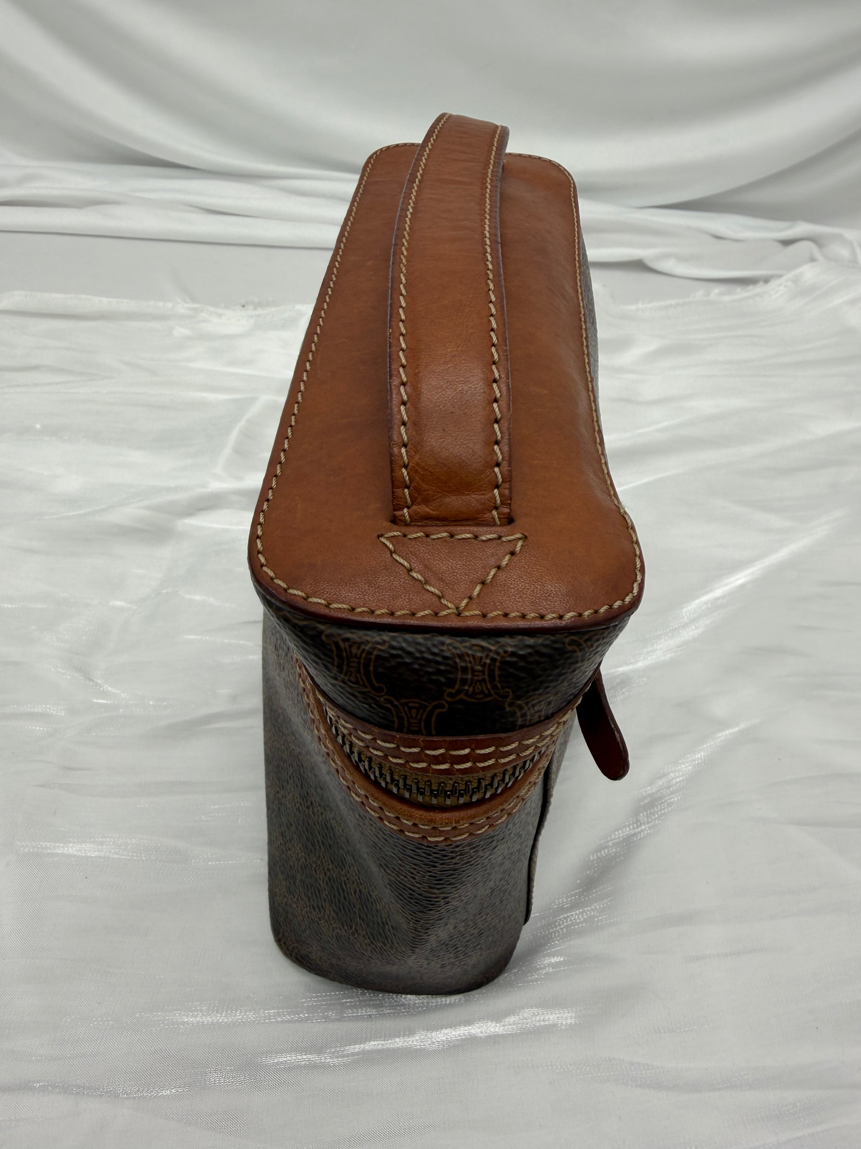 Celine Vintage Macadam Coated Canvas Vanity Bag