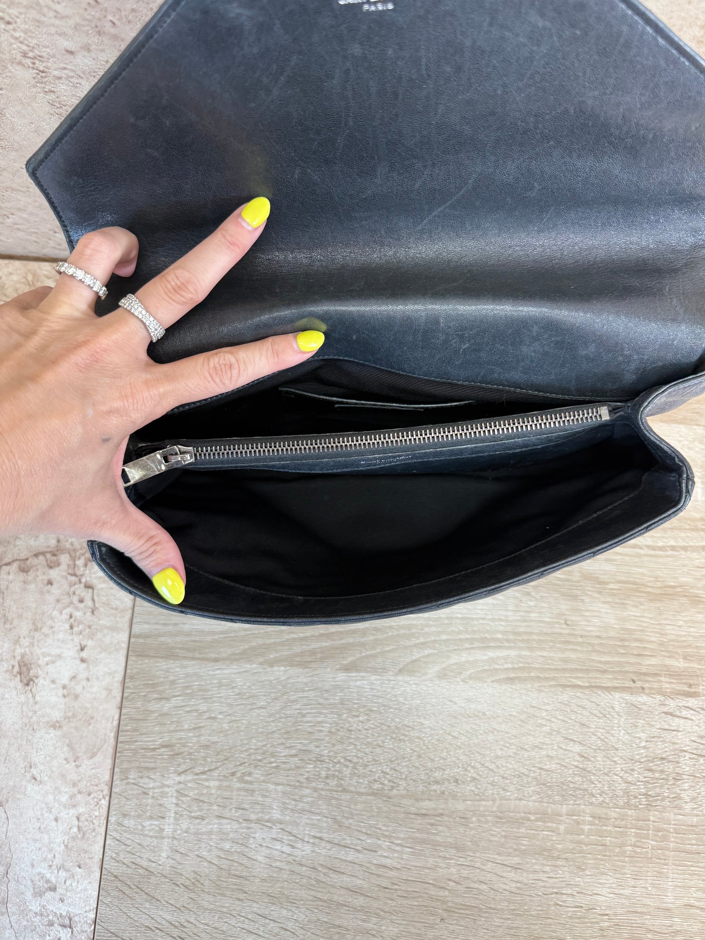 Saint Laurent YSL Black Leather Shoulder Bag
