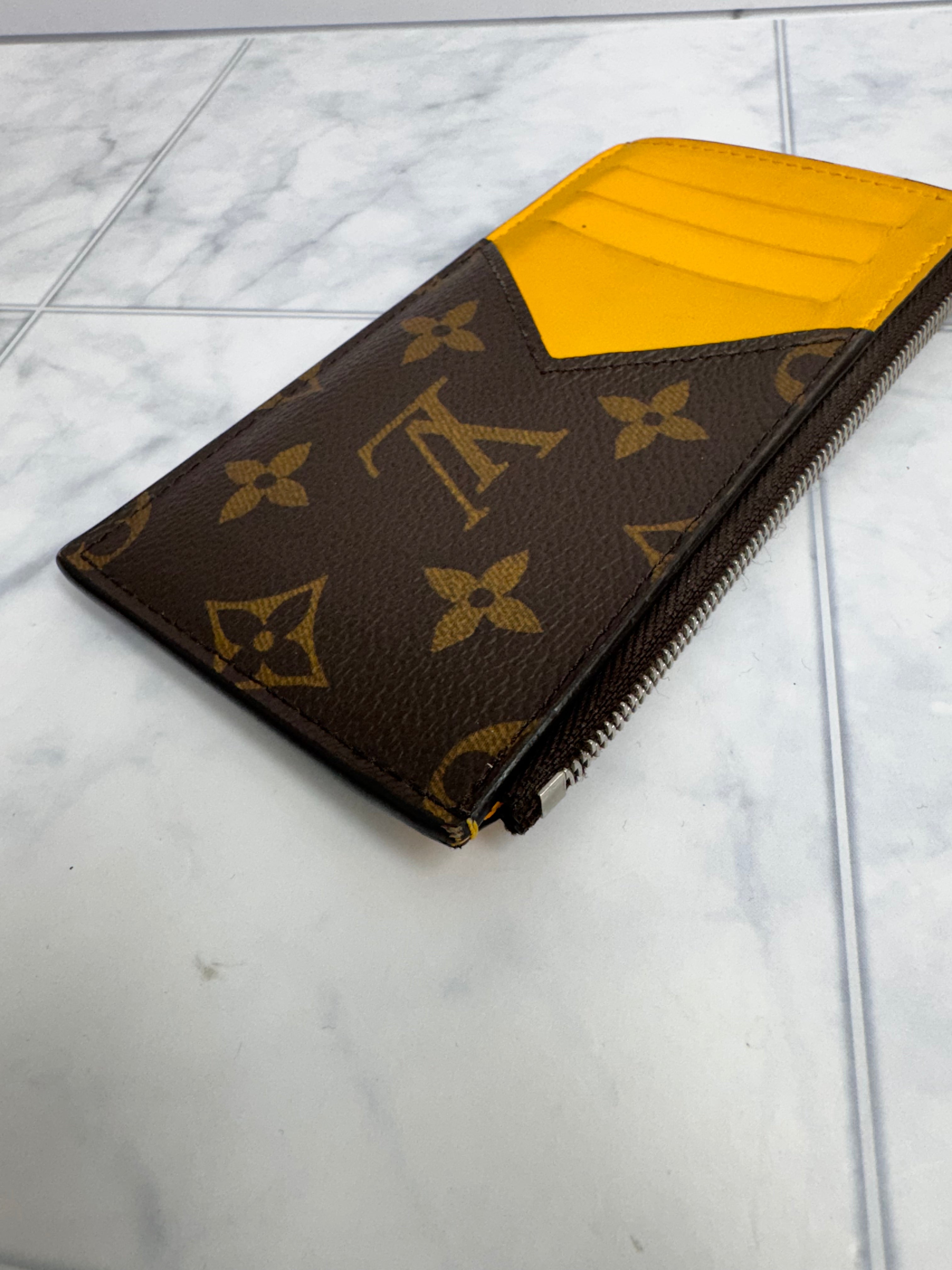 Louis Vuitton Monogram And Yellow Card Case