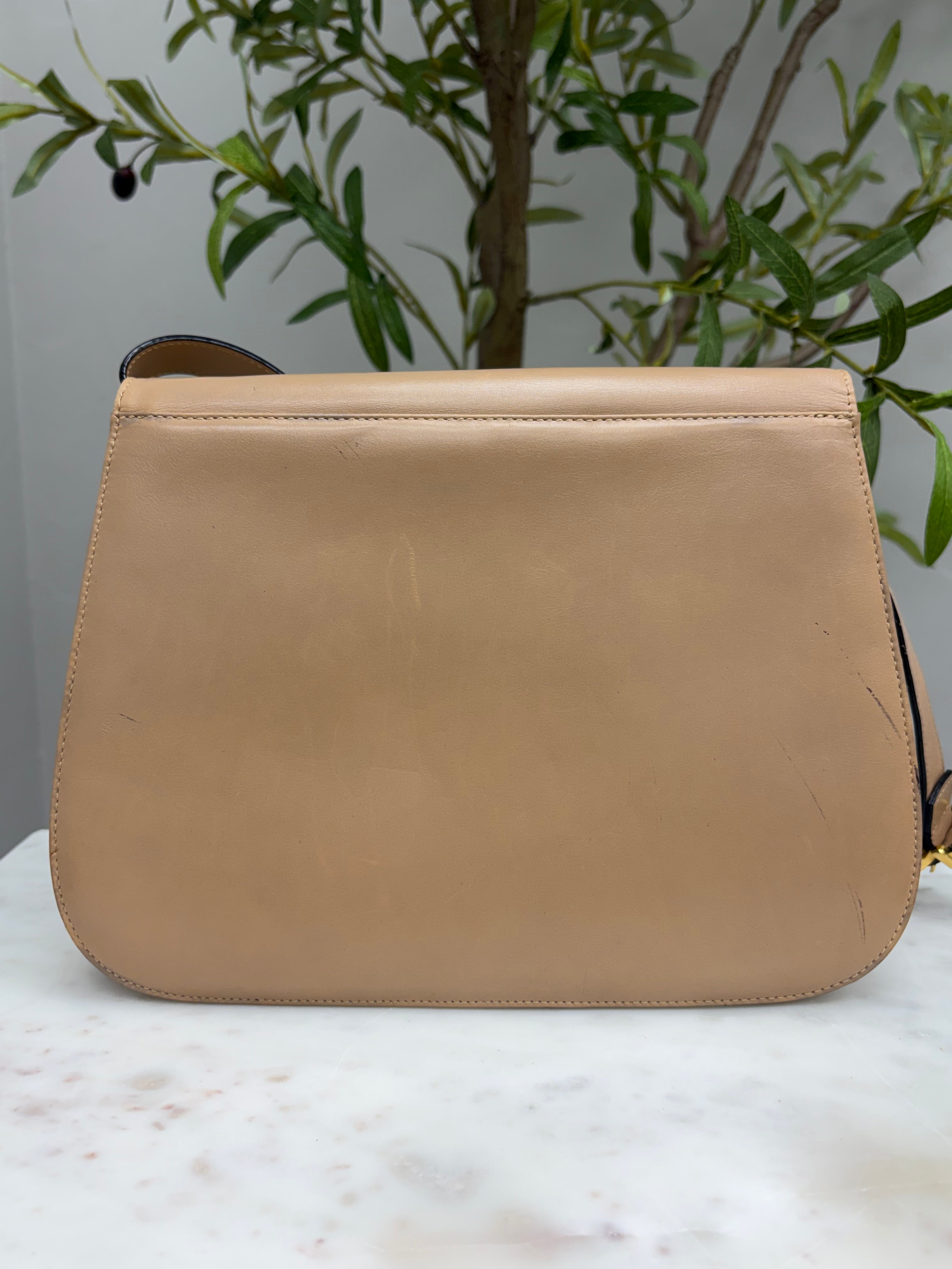 Salvatore Ferragamo Brown Leather Gancini Crossbody Bag