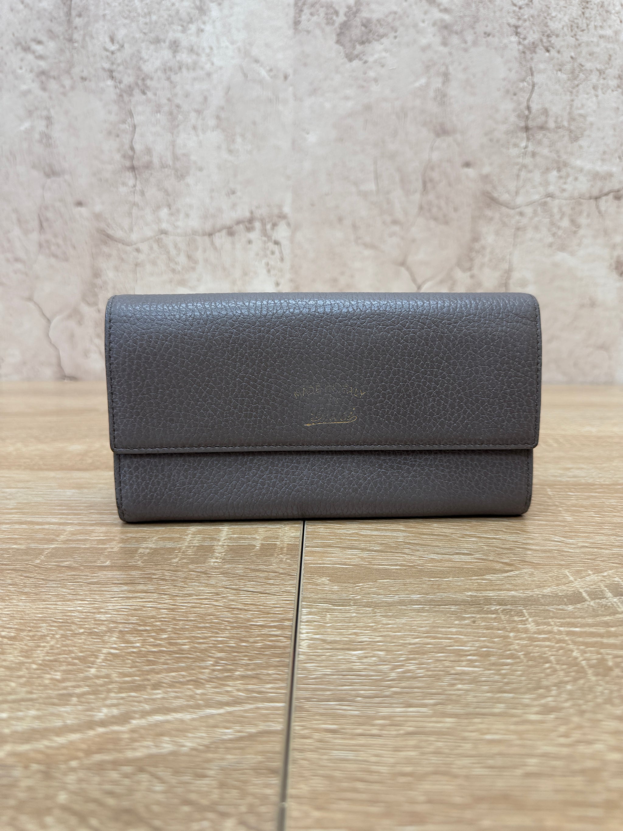 Gucci Grey Leather Long Wallet