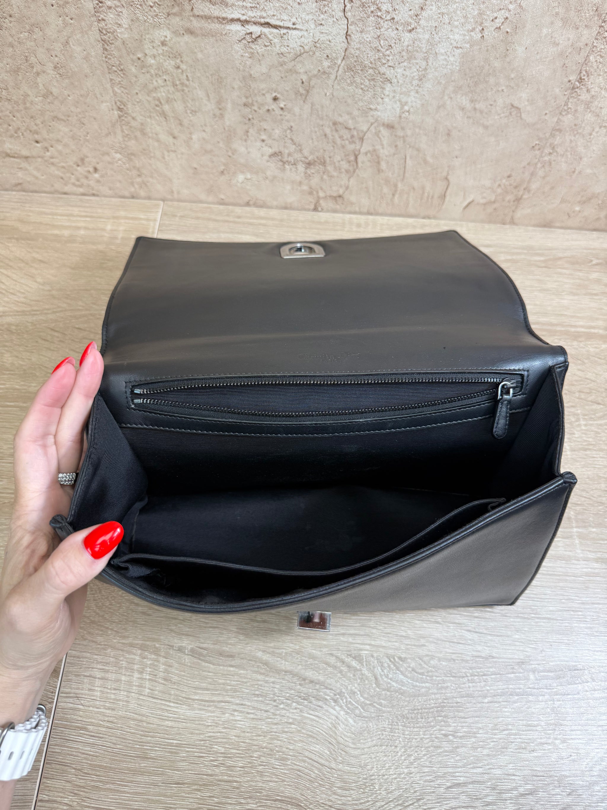 Christian Dior Black Leather Cannage Diorama Flap Bag