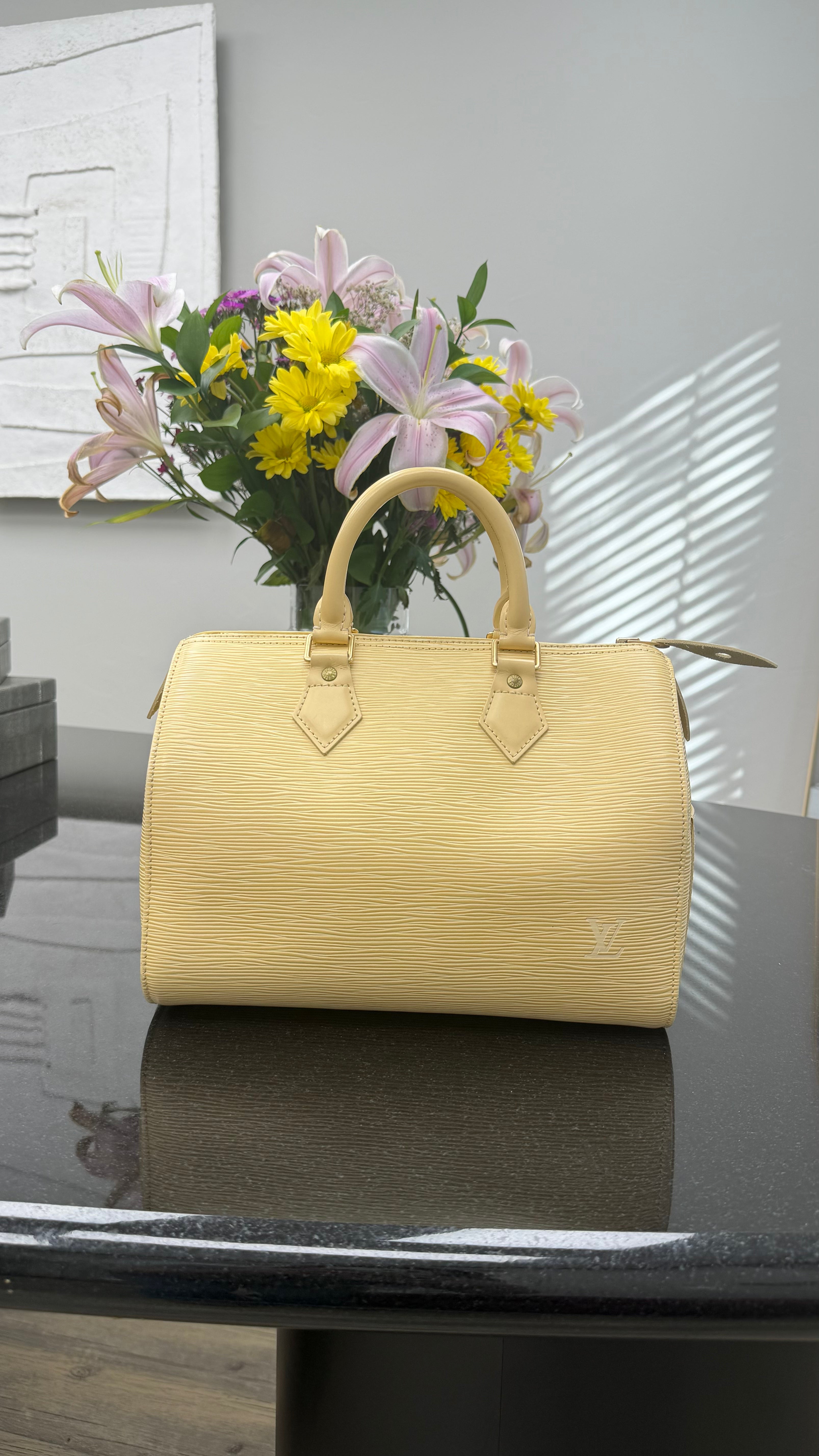 Louis Vuitton Yellow Epi Leather Speedy 25