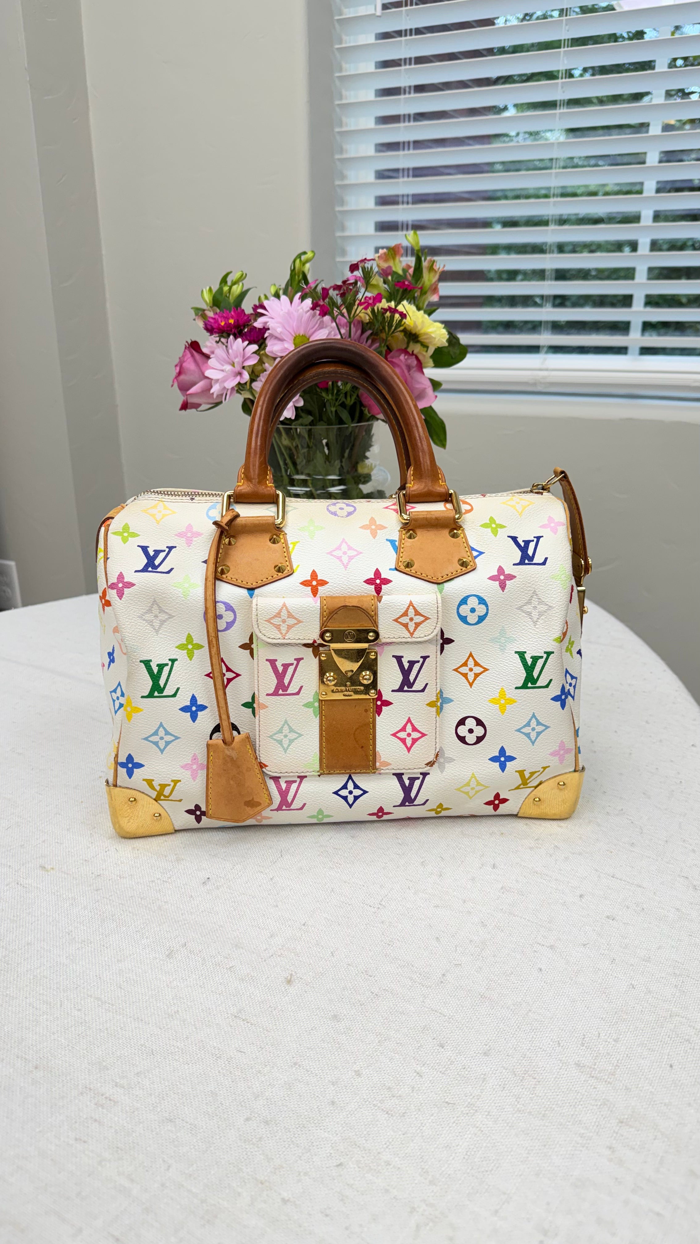 *DONS DROP* Louis Vuitton White Multicolor Monogram Speedy 30