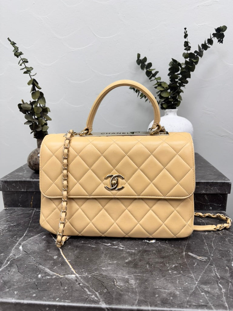 *DONS DROP* Chanel Nude Quilted lambskin Leather Medium Trendy CC Flap Bag