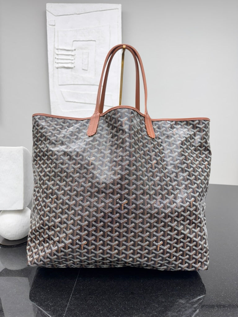 LIKE NEW - Goyard Black Coated Canvas Saint Louis XXL