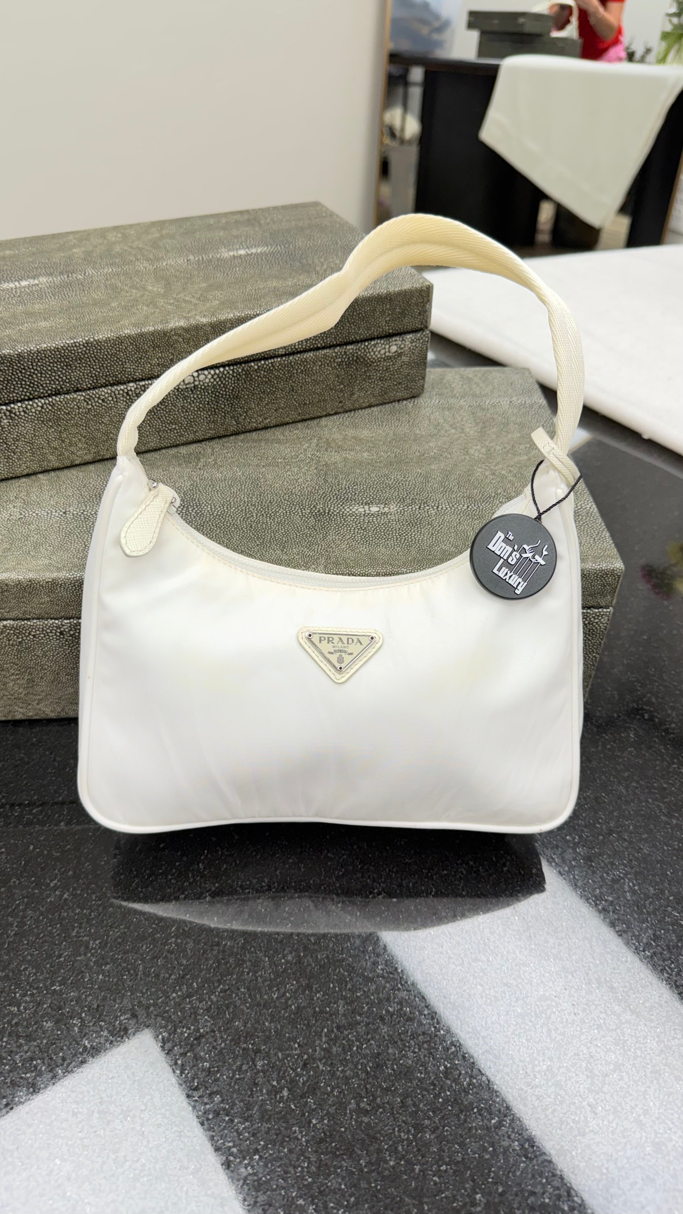*DONS DROP* Prada White Nylon Re-Edition Mini Shoulder Bag