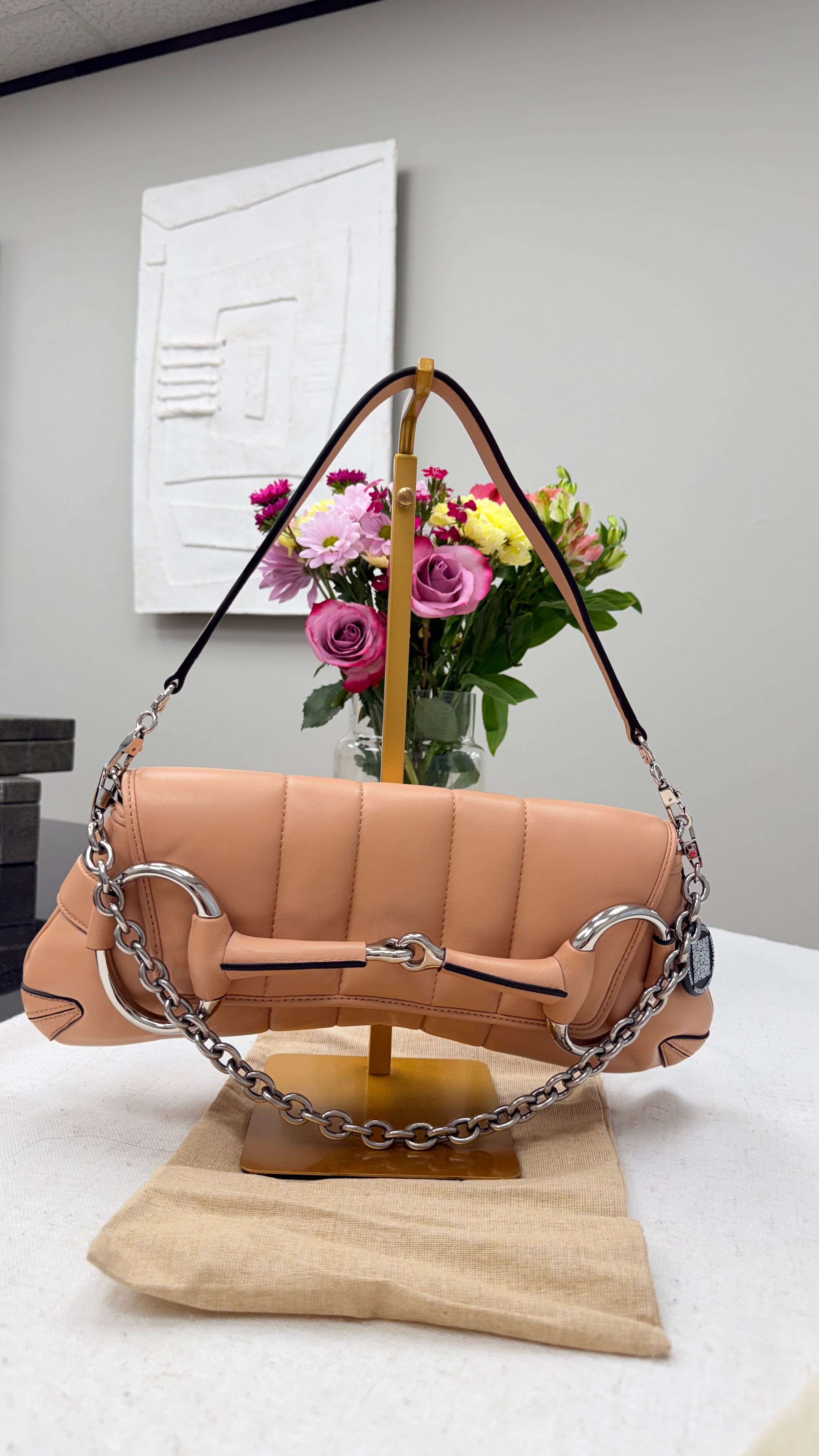 *DONS DROP* Gucci Pink Leather Horsebit Clutch Shoulder Bag