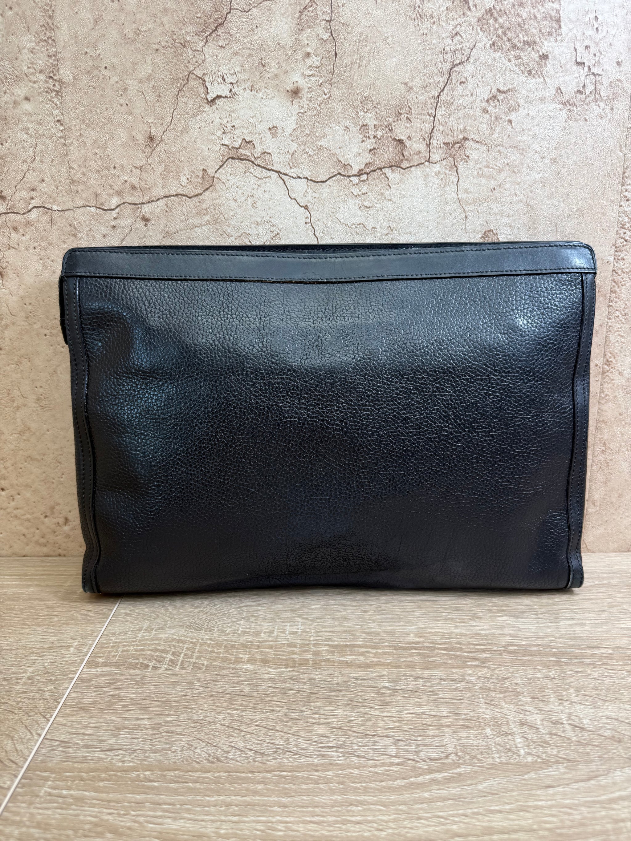 Celine Black Leather Clutch Bag