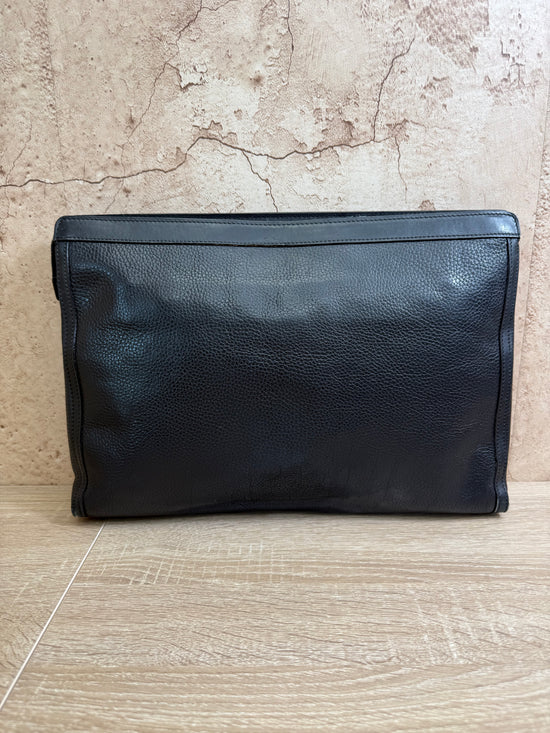 Celine Black Leather Clutch Bag
