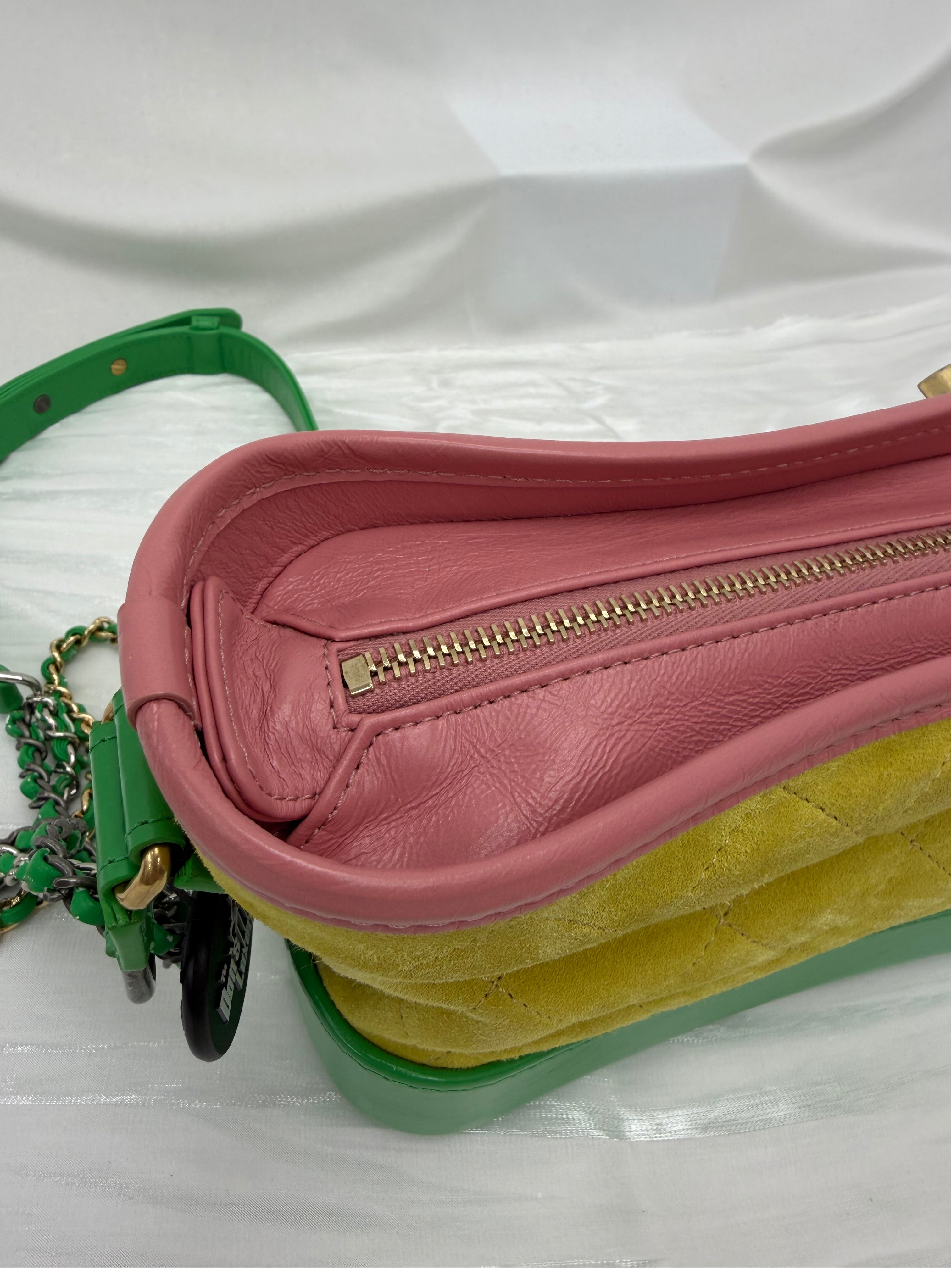 Chanel Multicolor Suede & Quilted Calfskin Small Gabrielle Hobo Bag