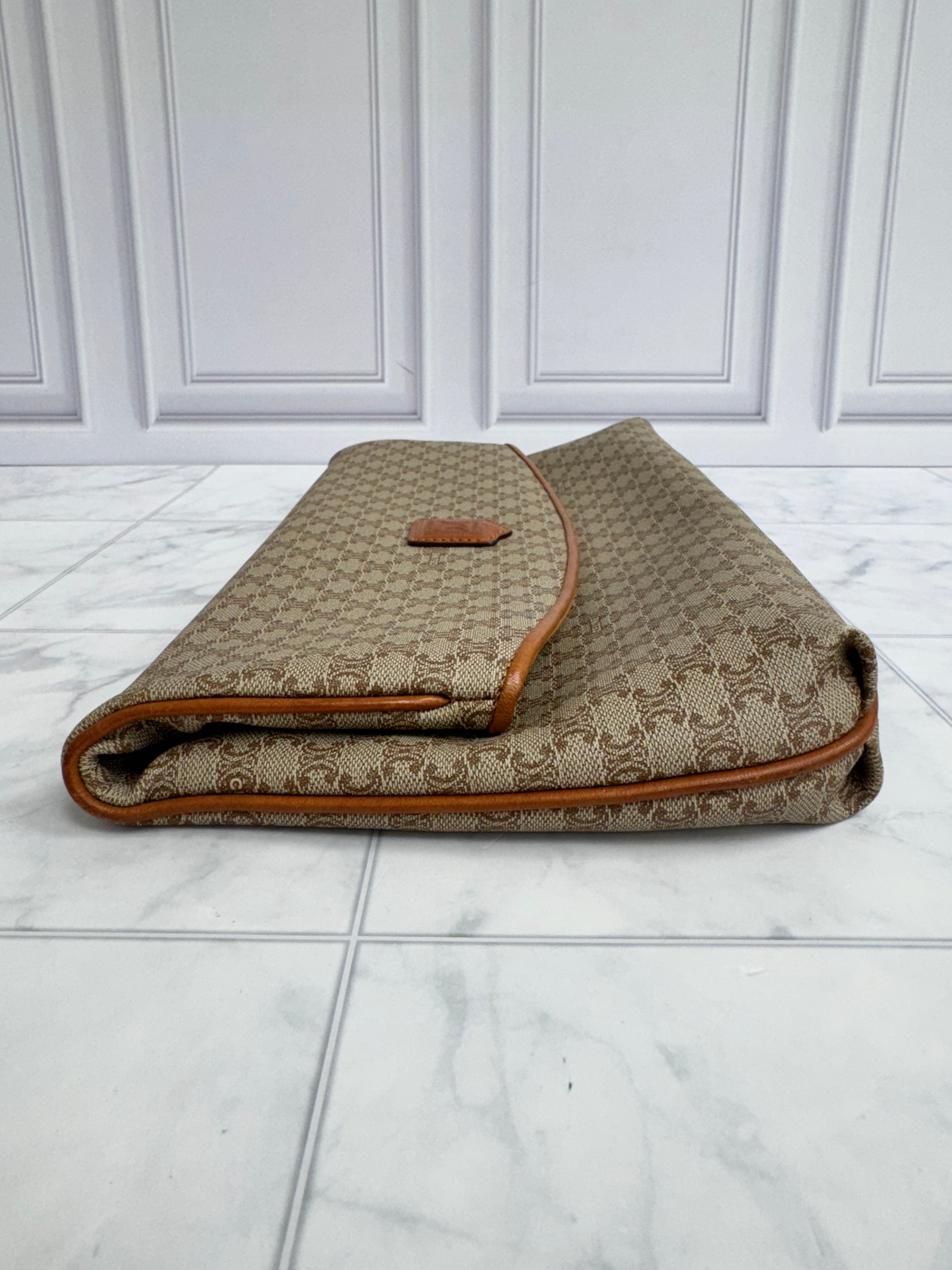 Celine Macadam Coated Canvas Clutch Bag