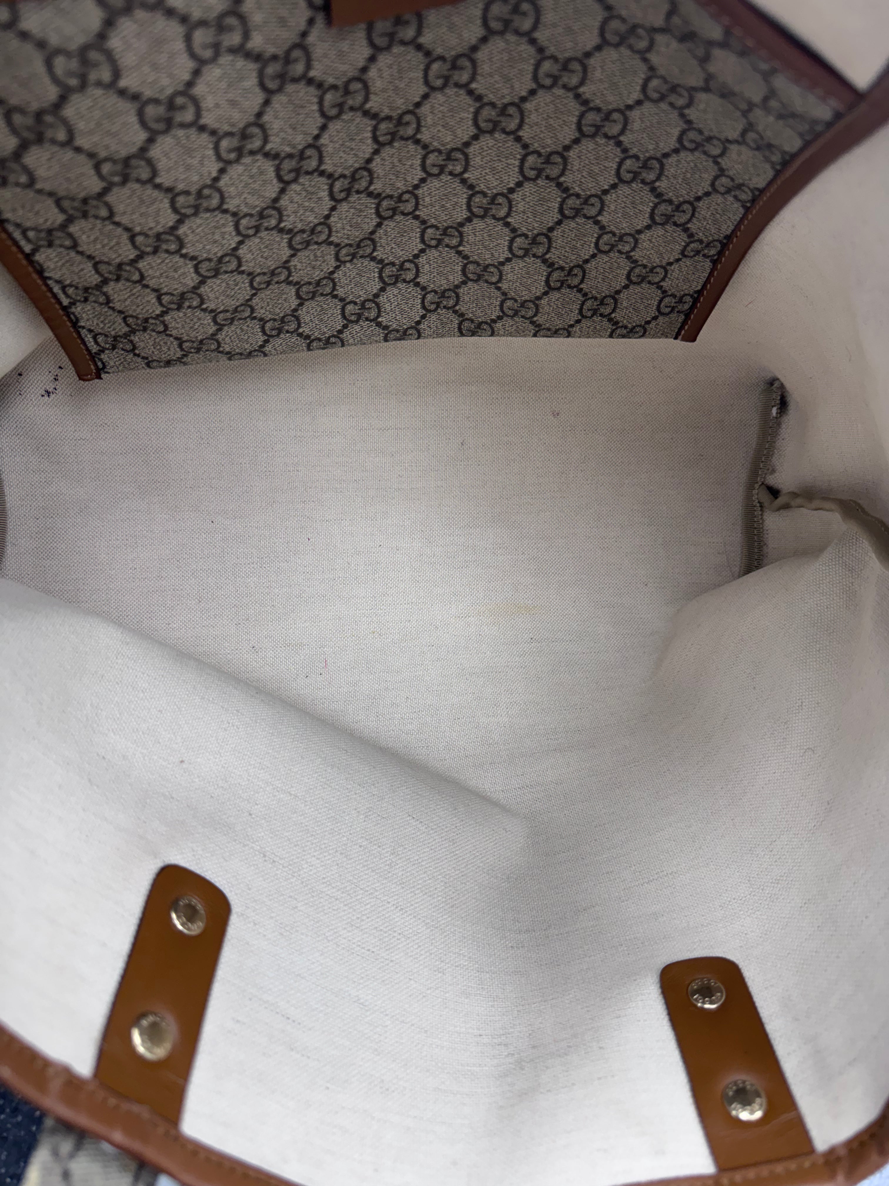 Gucci Brown GG Supreme Tote Bag