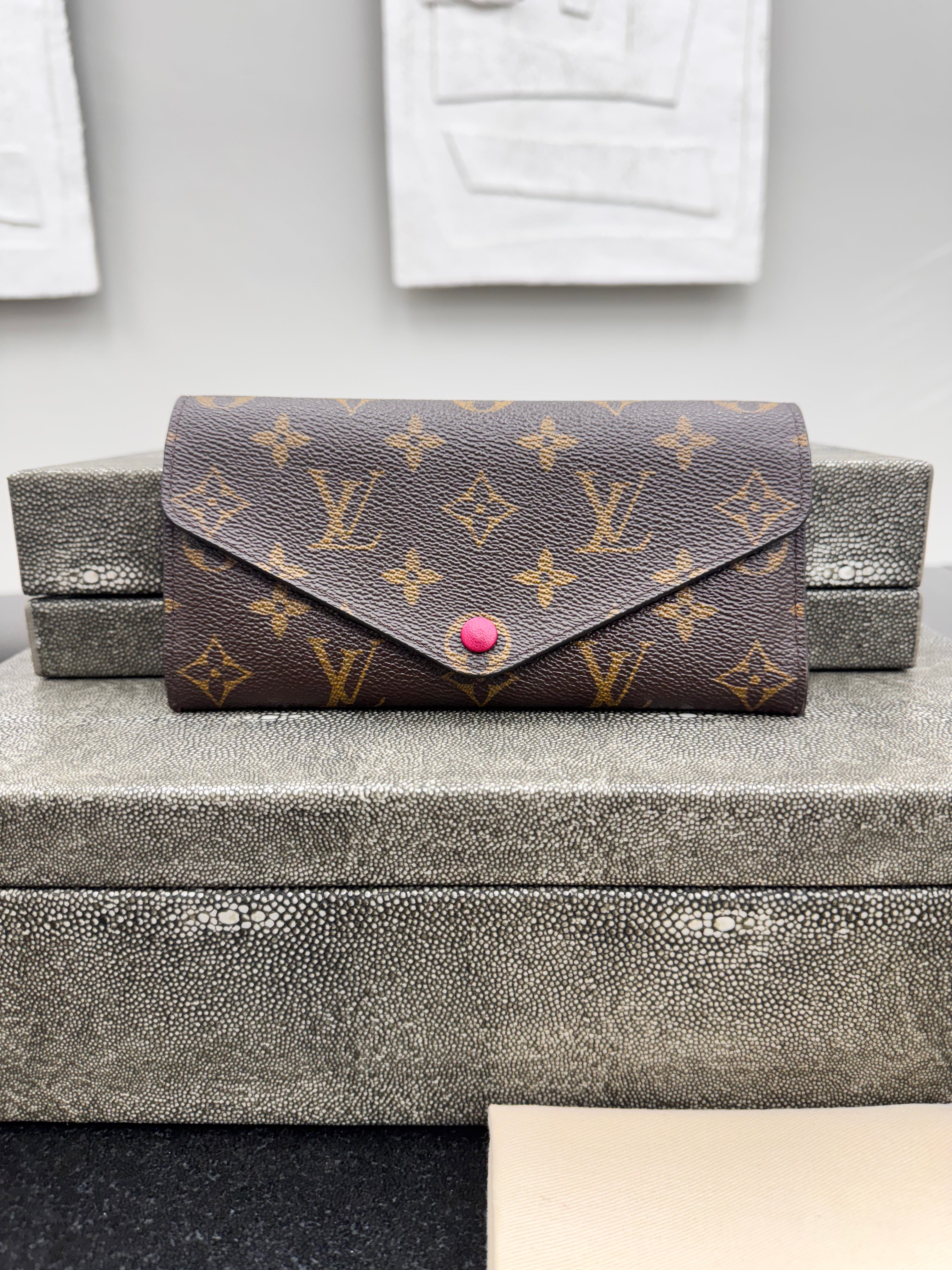 Louis Vuitton Monogram And Fuchsia Josephine Wallet w/ Pouch