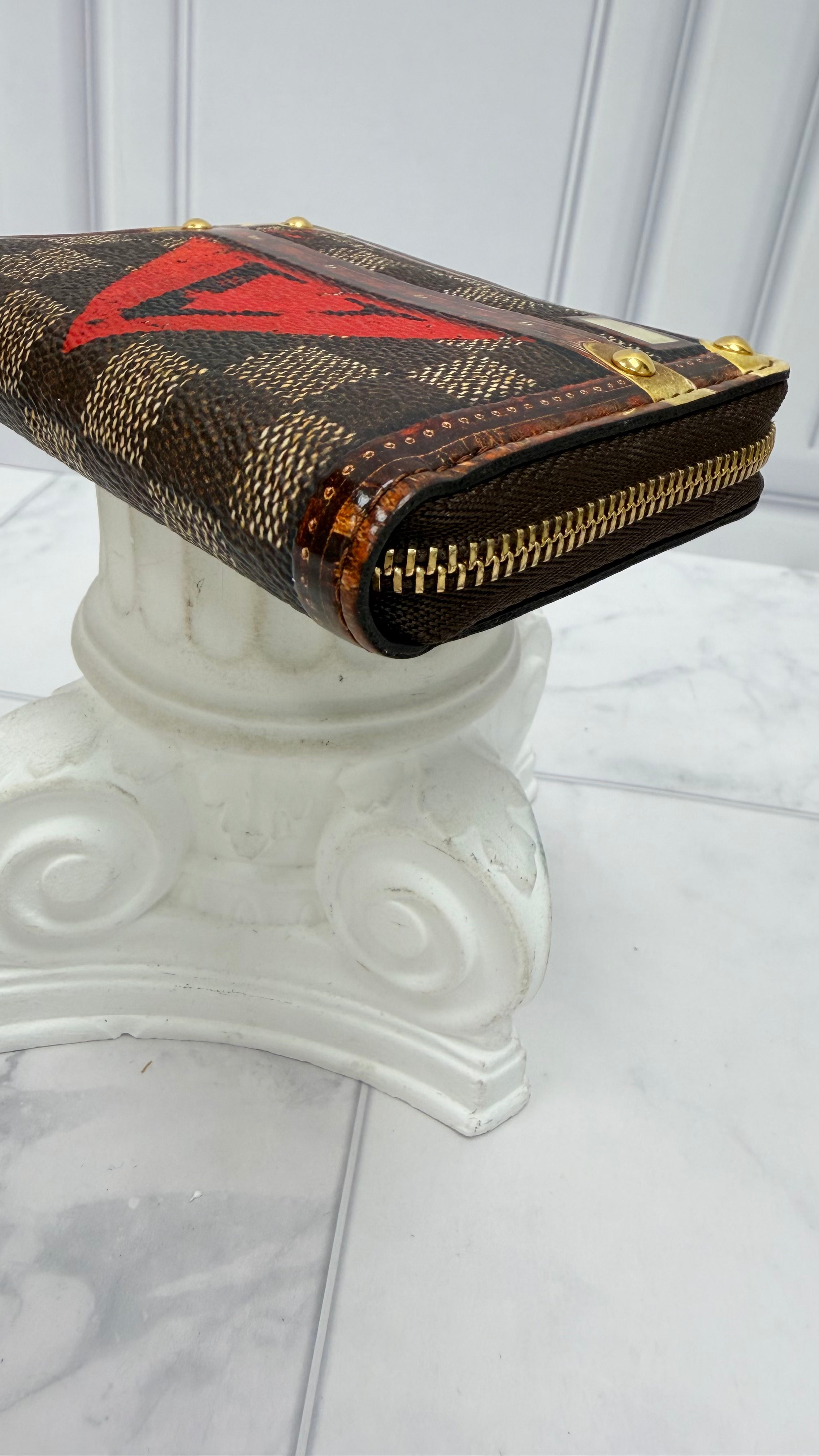 Louis Vuitton Damier Ebene Time Trunk Compact Zippy Wallet