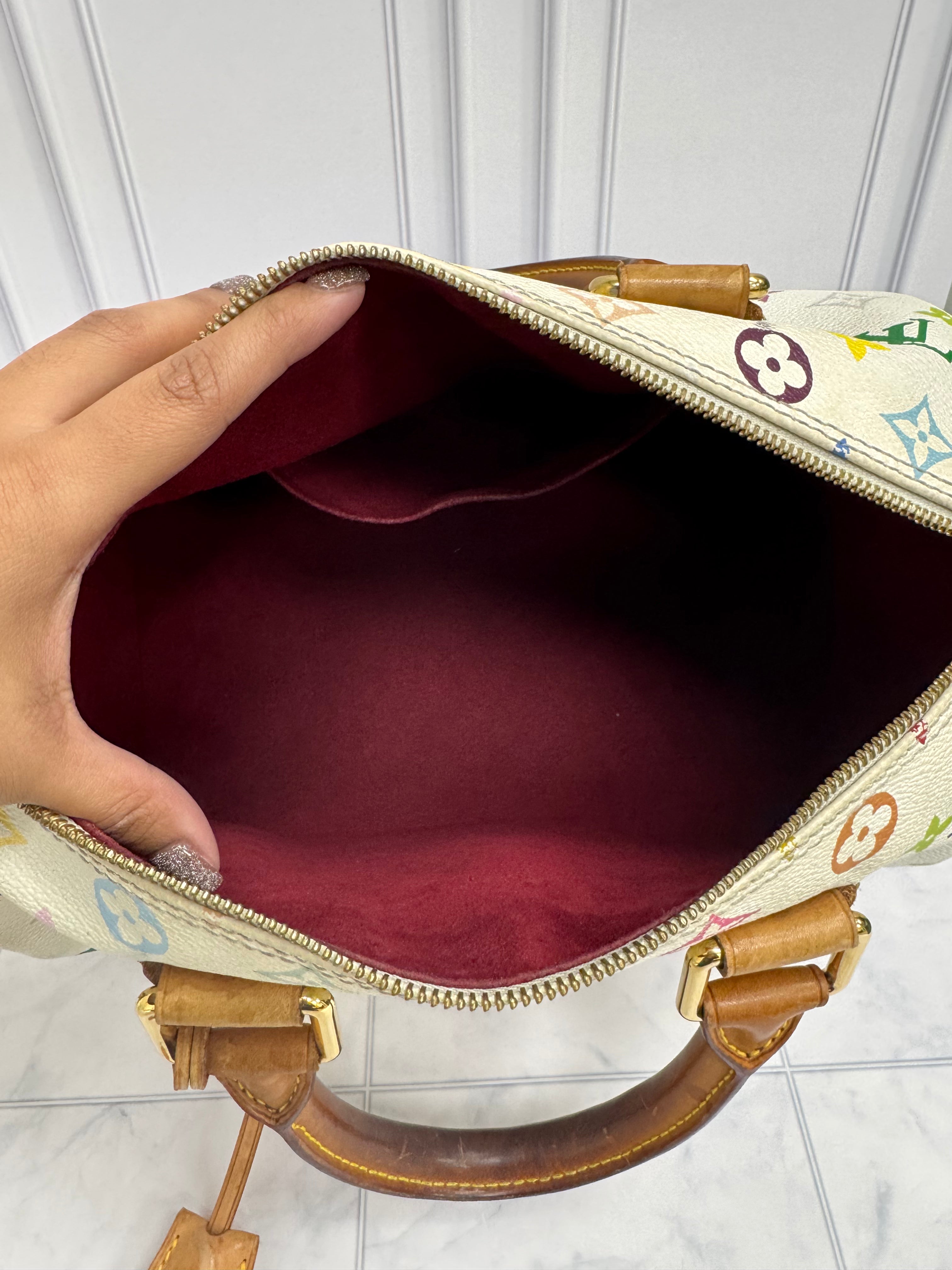 *DONS DROP* Louis Vuitton White Multicolor Monogram Speedy 30