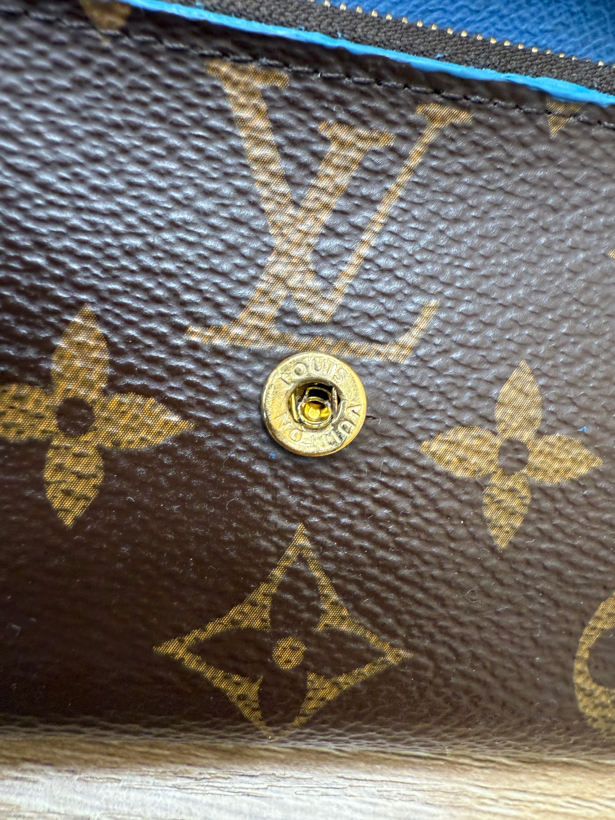 Louis Vuitton Monogram & Blue Jean Zoe Wallet