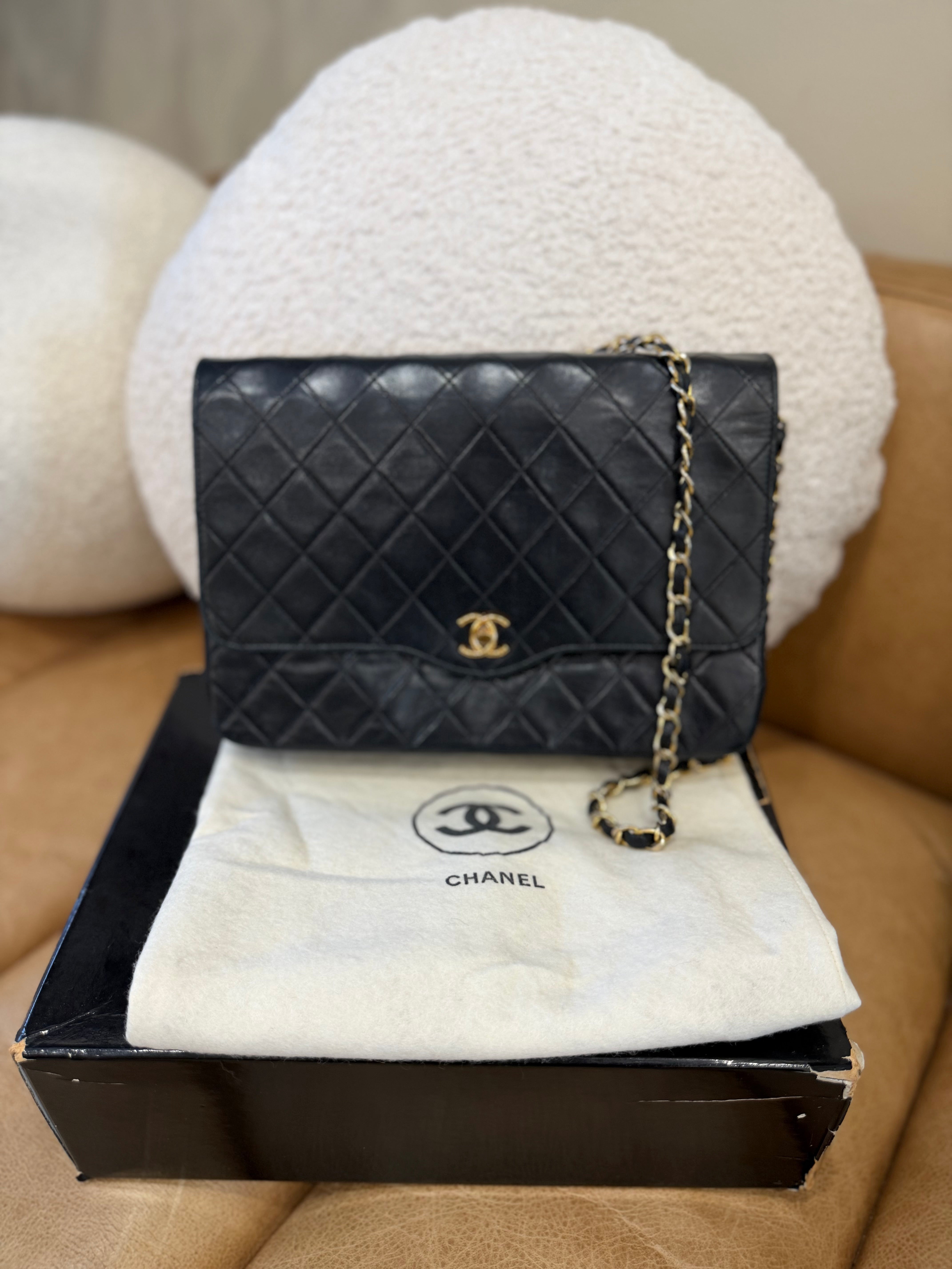 Chanel Black Calfskin Flap Bag